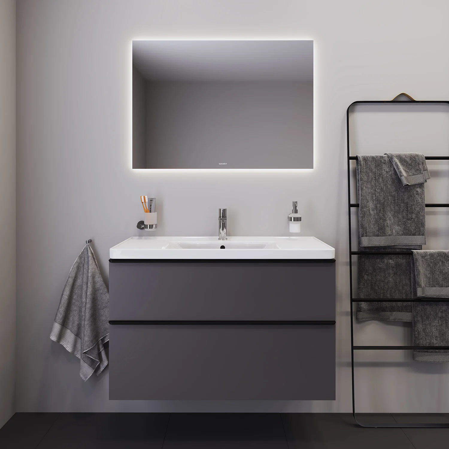 Duravit D-Neo Möbelwaschtisch 100,5 cm, mit 1 Hahnloch und Überlauf Bild 3