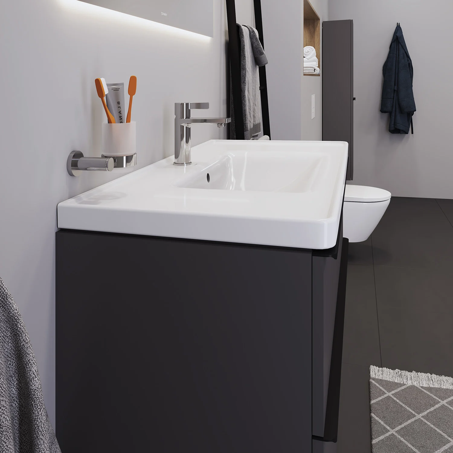 Duravit D-Neo Möbelwaschtisch 100,5 cm, mit 1 Hahnloch und Überlauf Bild 4