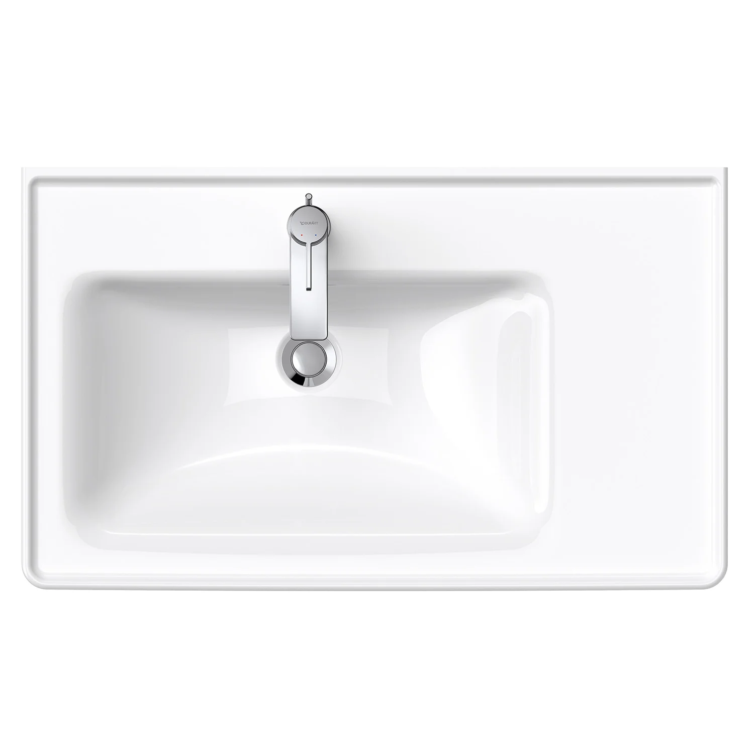 Duravit D-Neo Möbelwaschtisch 80 cm asymmetrisch, mit 1 Hahnloch und Überlauf, Ablage rechts Bild 8