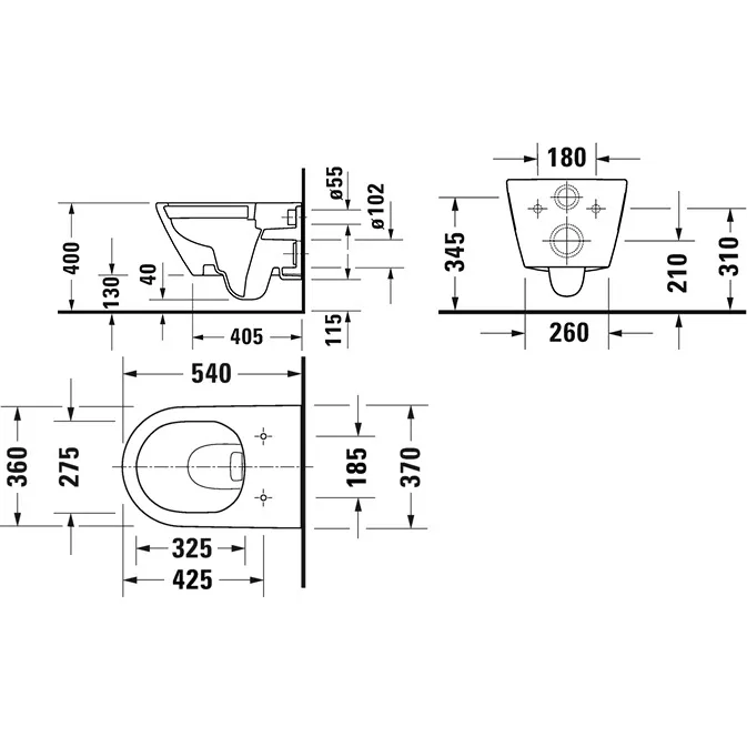 Duravit D-Neo Wand-WC Rimless, Tiefspüler Bild 5