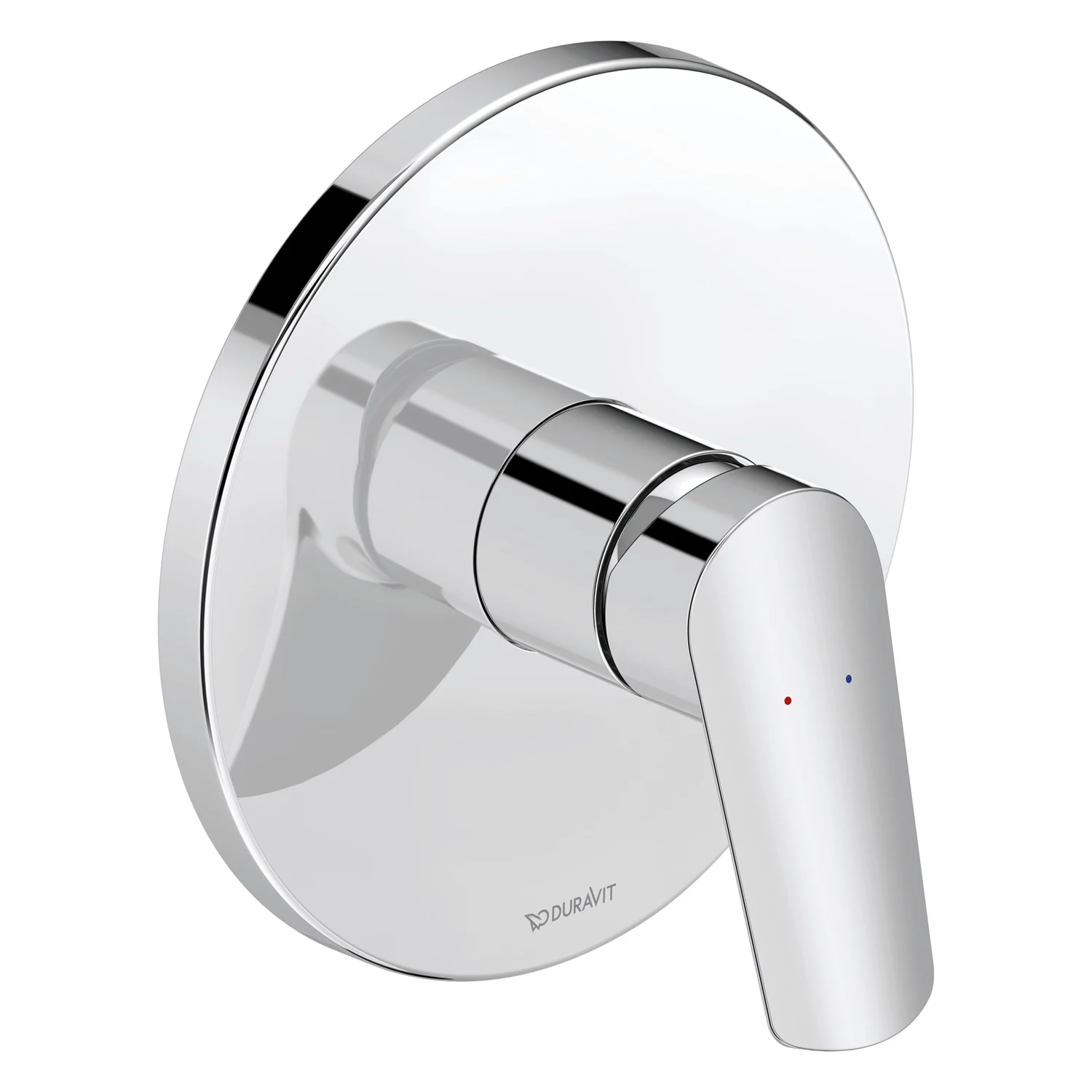 Mieszacz jednouchwytowy widok z przodu w chromie, Duravit