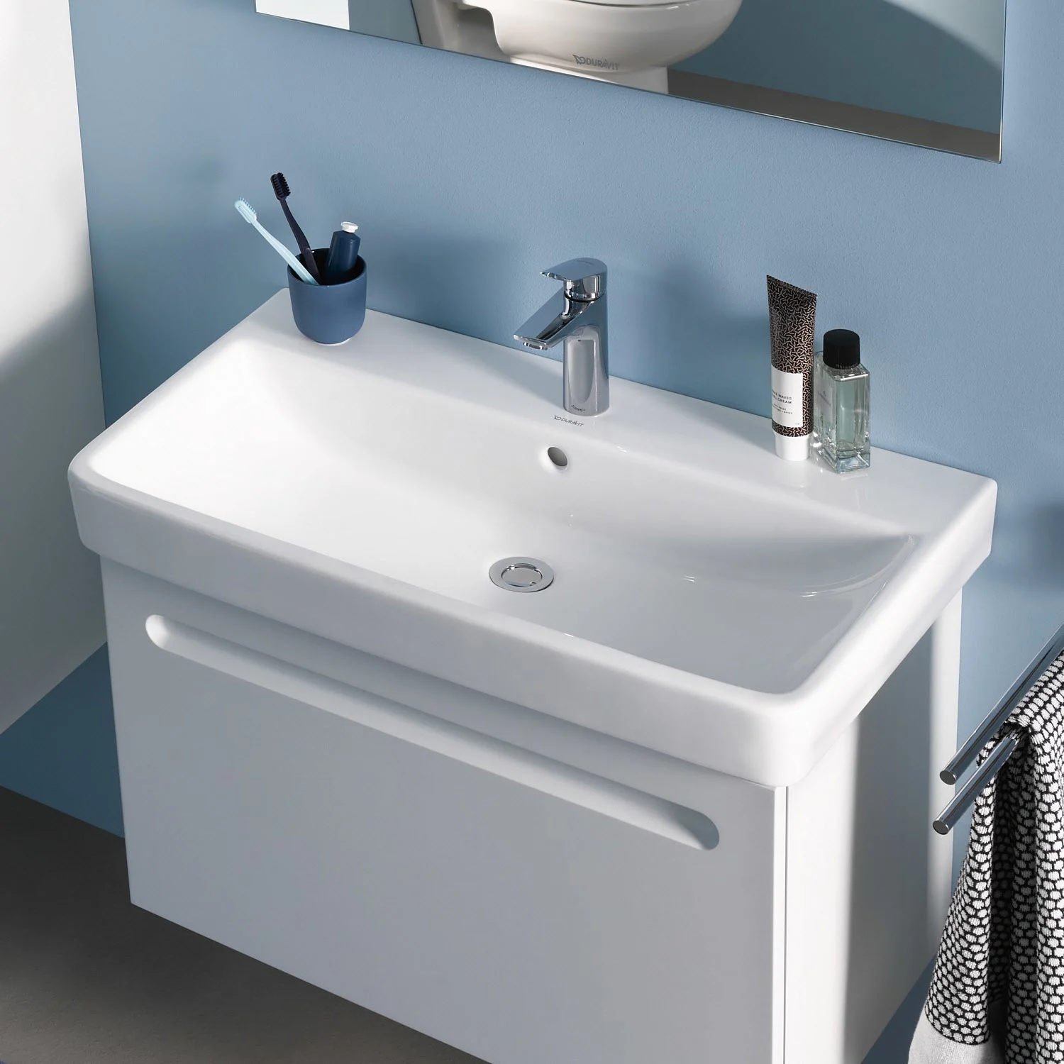 Duravit No. 1 Möbelwaschtisch 80 cm, mit 1 Hahnloch und Überlauf