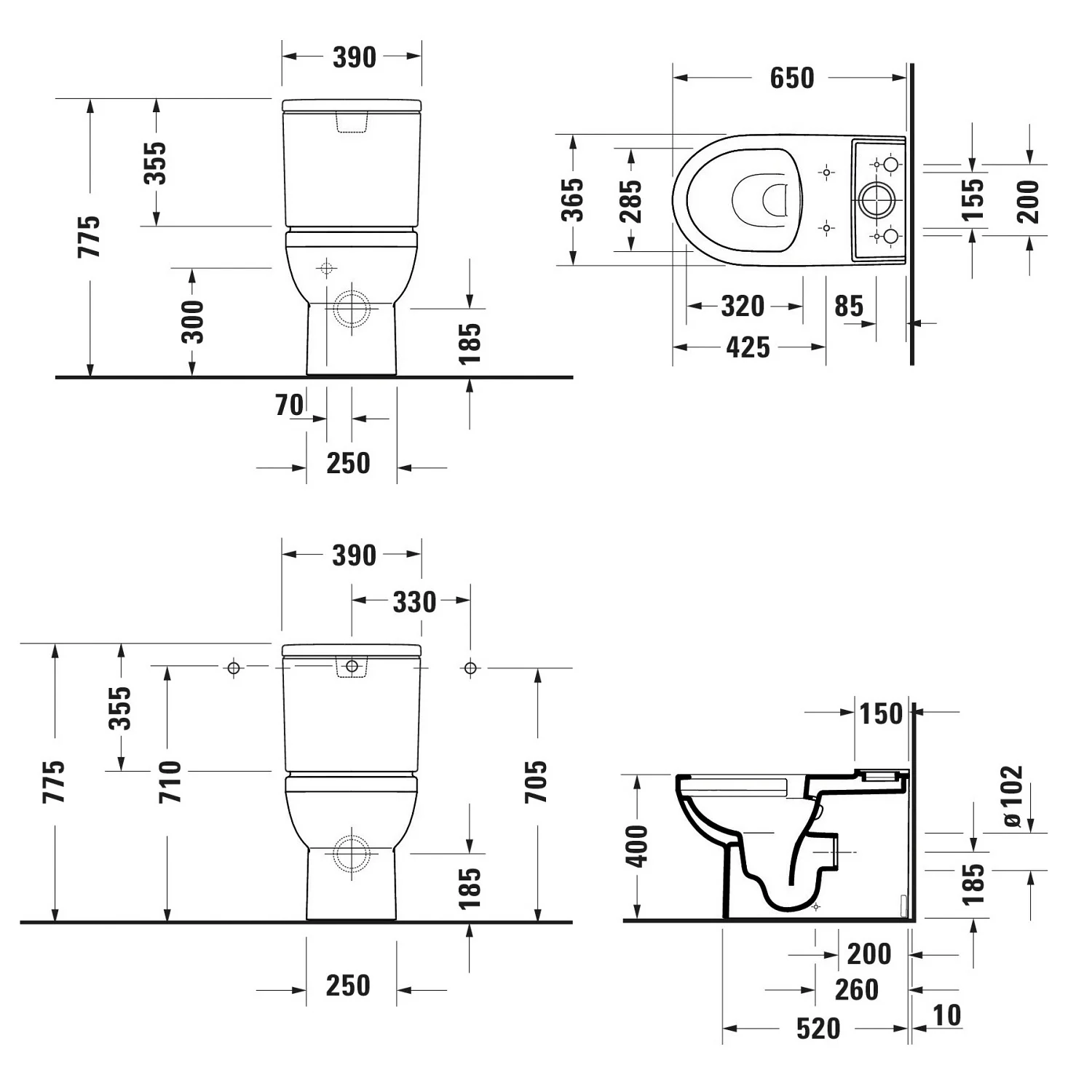 Duravit No. 1 Stand-WC Kombination Rimless Bild 4