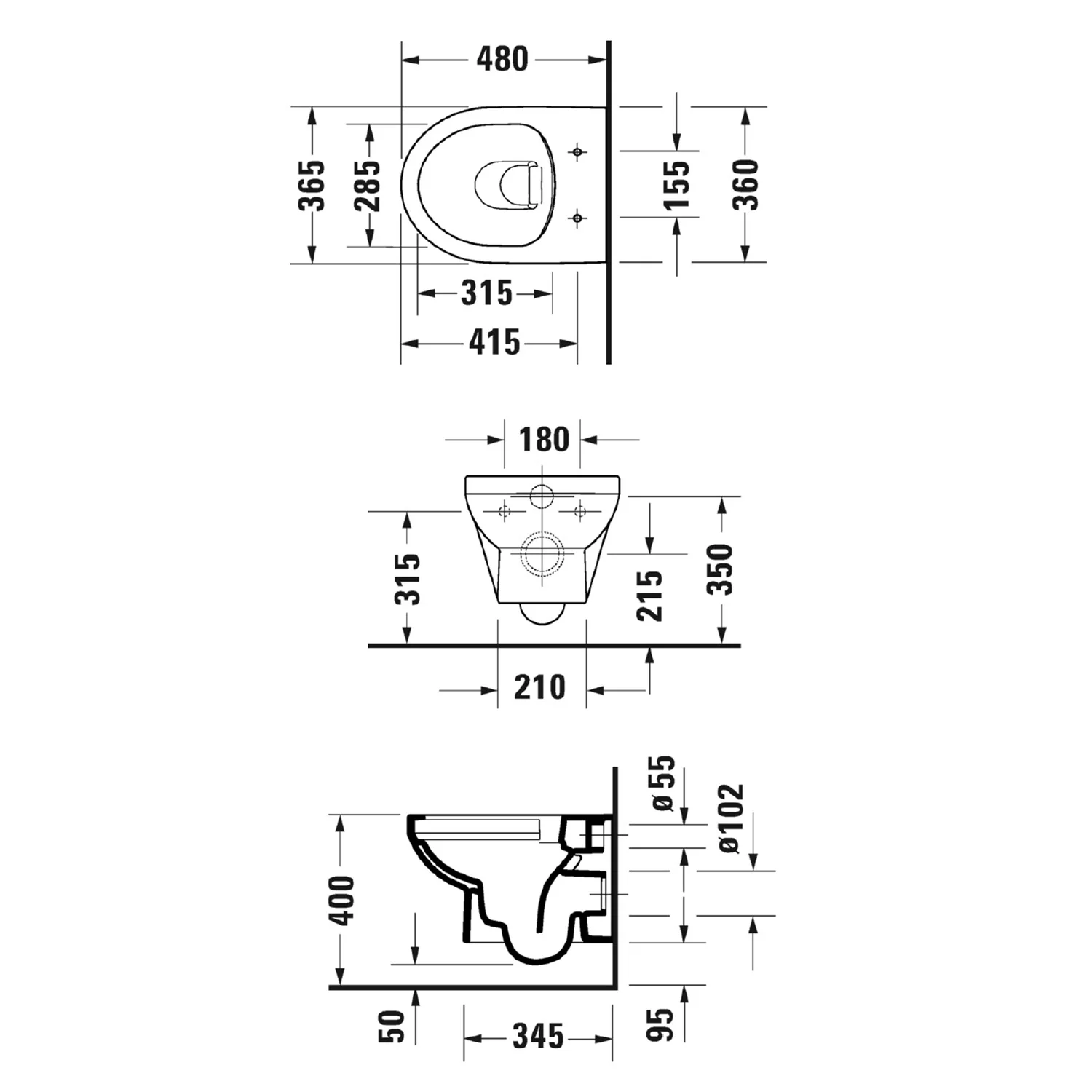 Duravit No. 1 Wand-WC Compact, Rimless Bild 5