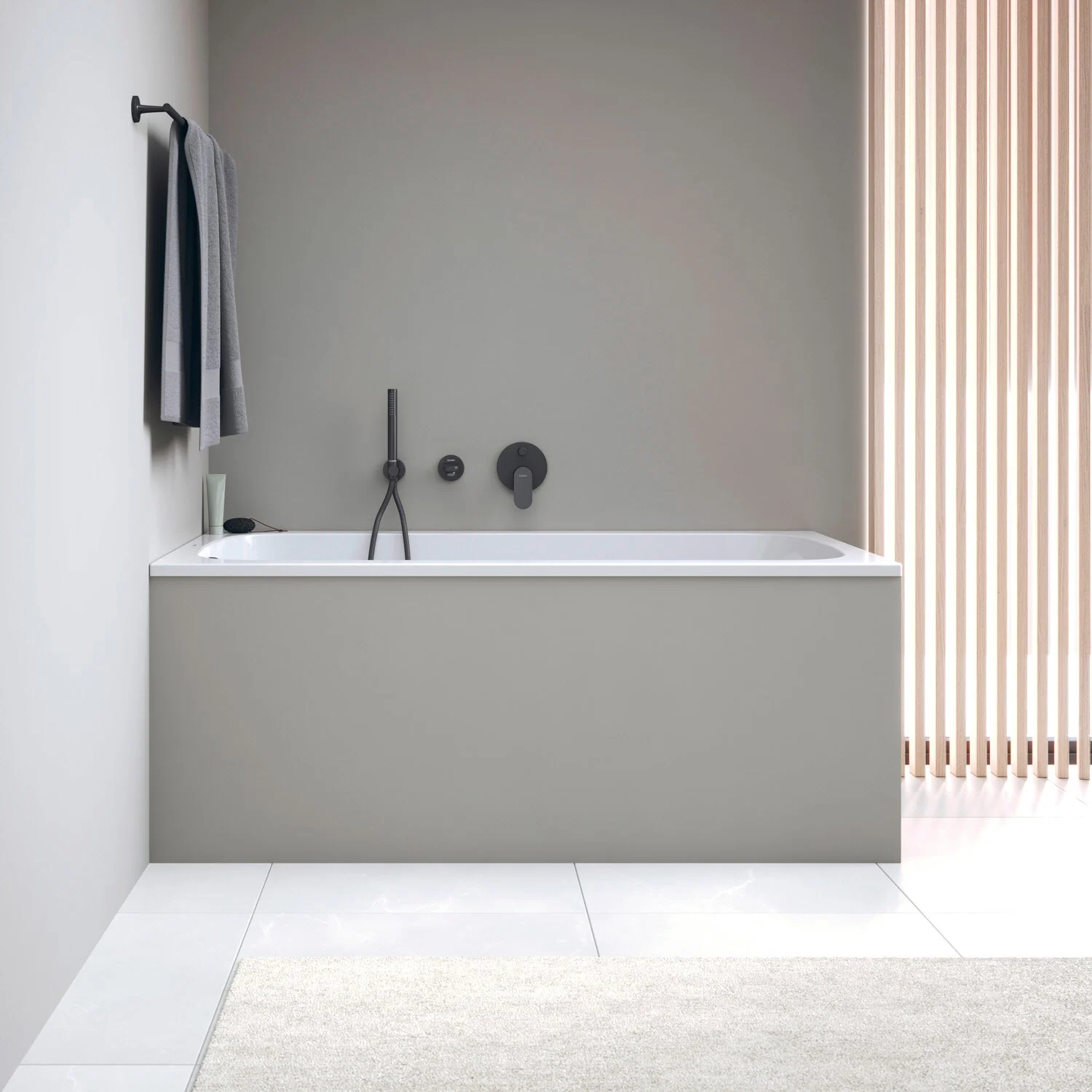 Wanna wbudowana w nowoczesnej łazience, Duravit