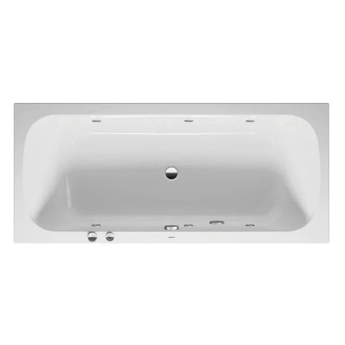 Prostokątna wanna z systemem jacuzzi, widok z góry, Duravit