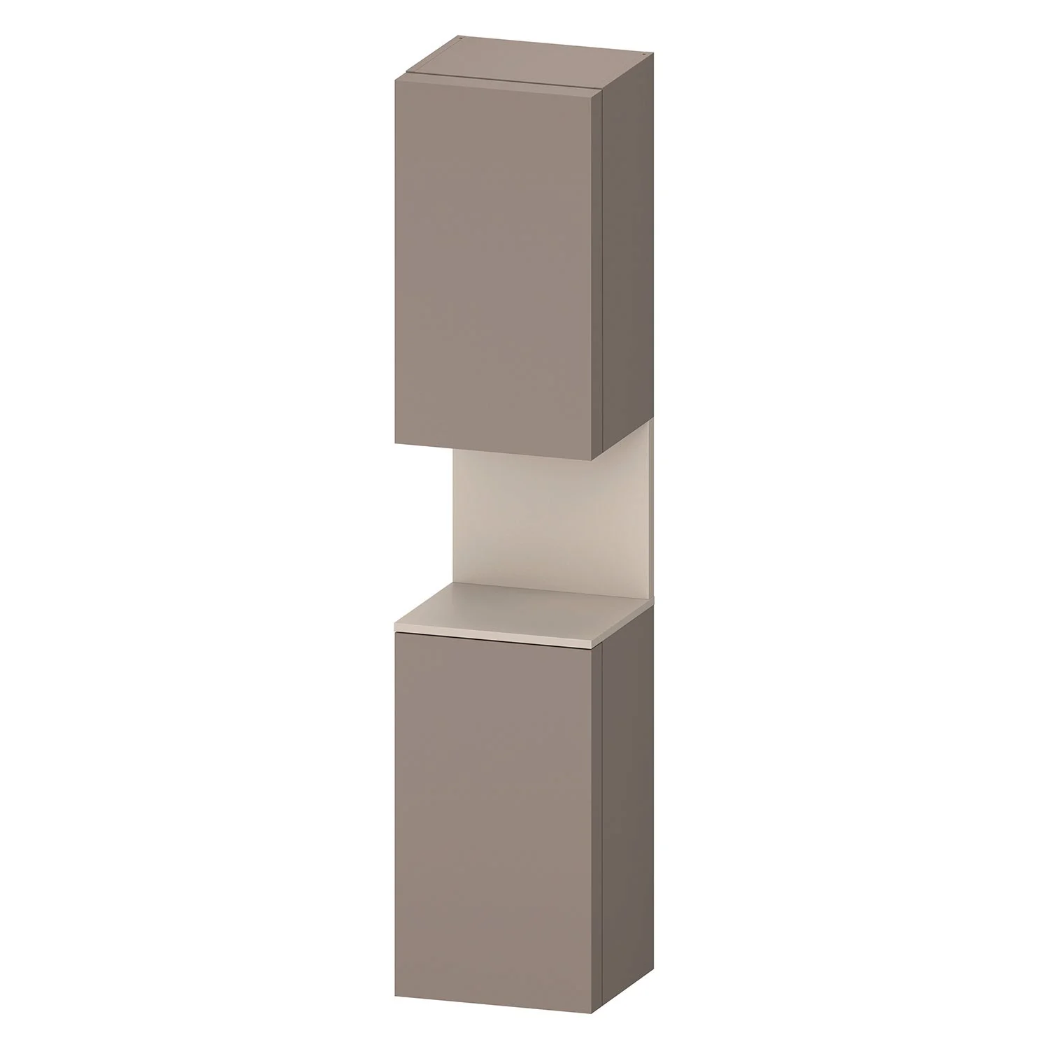 Wysoka szafka w kolorze taupe, widok z przodu, Duravit