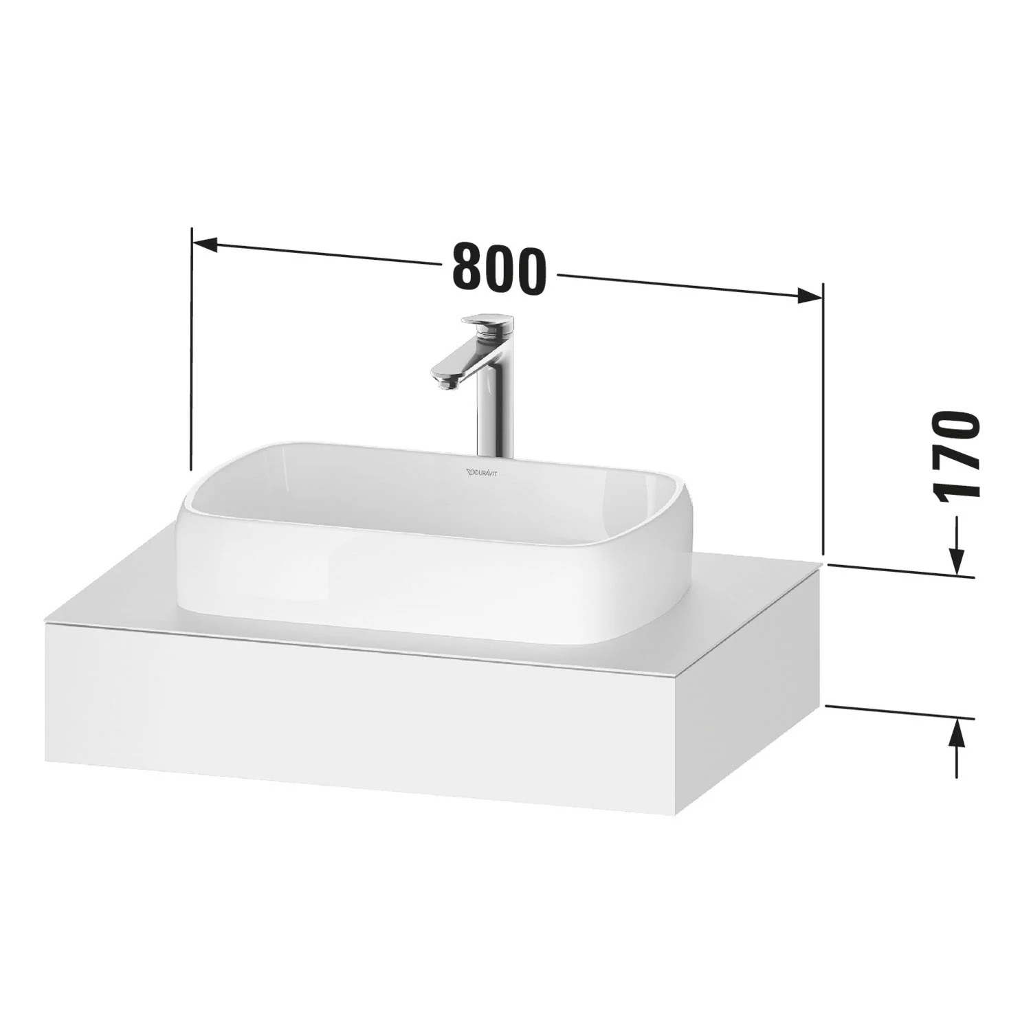 Duravit Qatego Konsolen mit Ausschnitt mittig 80 x 55 cm Bild 2
