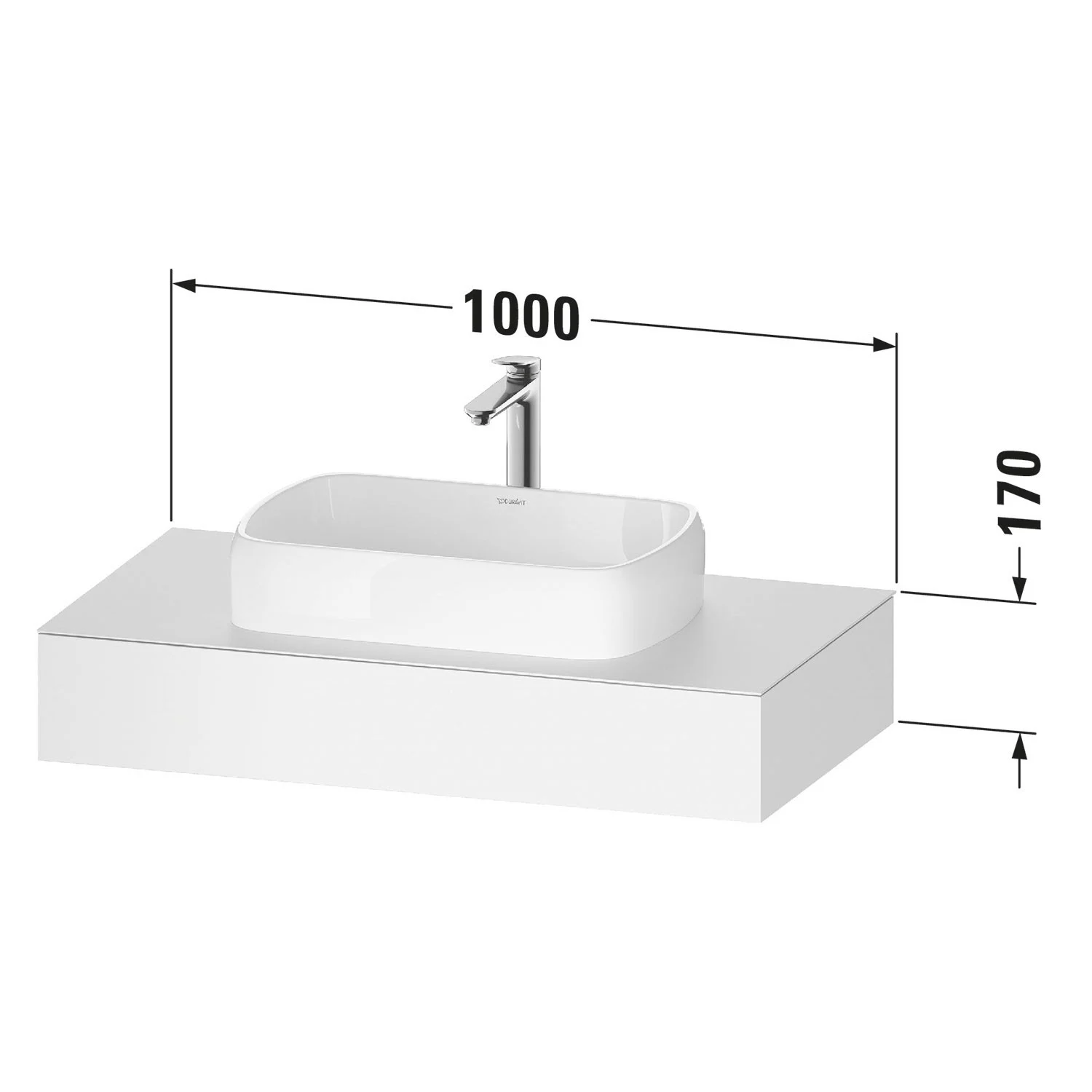 Duravit Qatego Konsolen mit Ausschnitt mittig 100 x 55 cm Bild 2