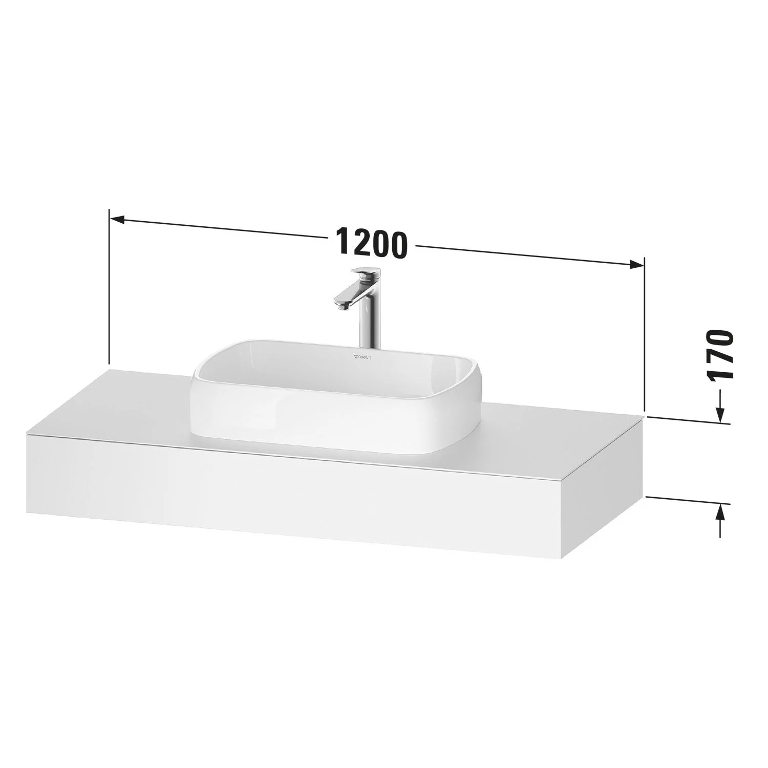 Duravit Qatego Konsolen mit Ausschnitt mittig 120 x 55 cm Bild 2