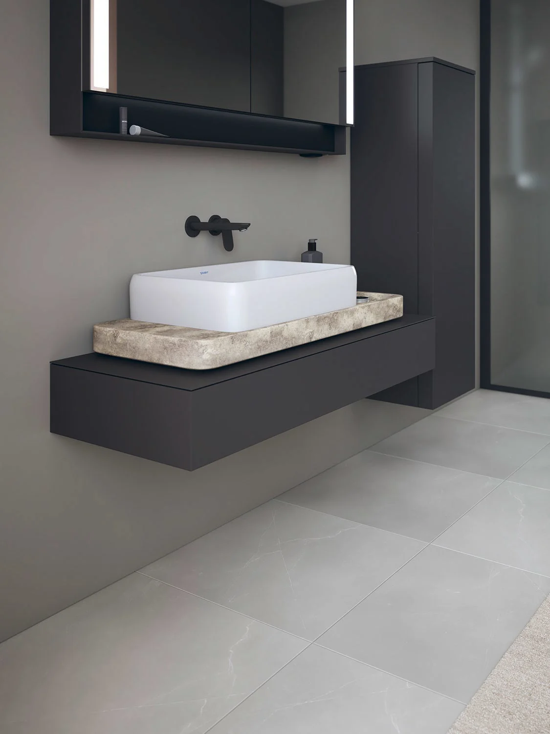 Umywalka z konsolą w nowoczesnej łazience, Duravit