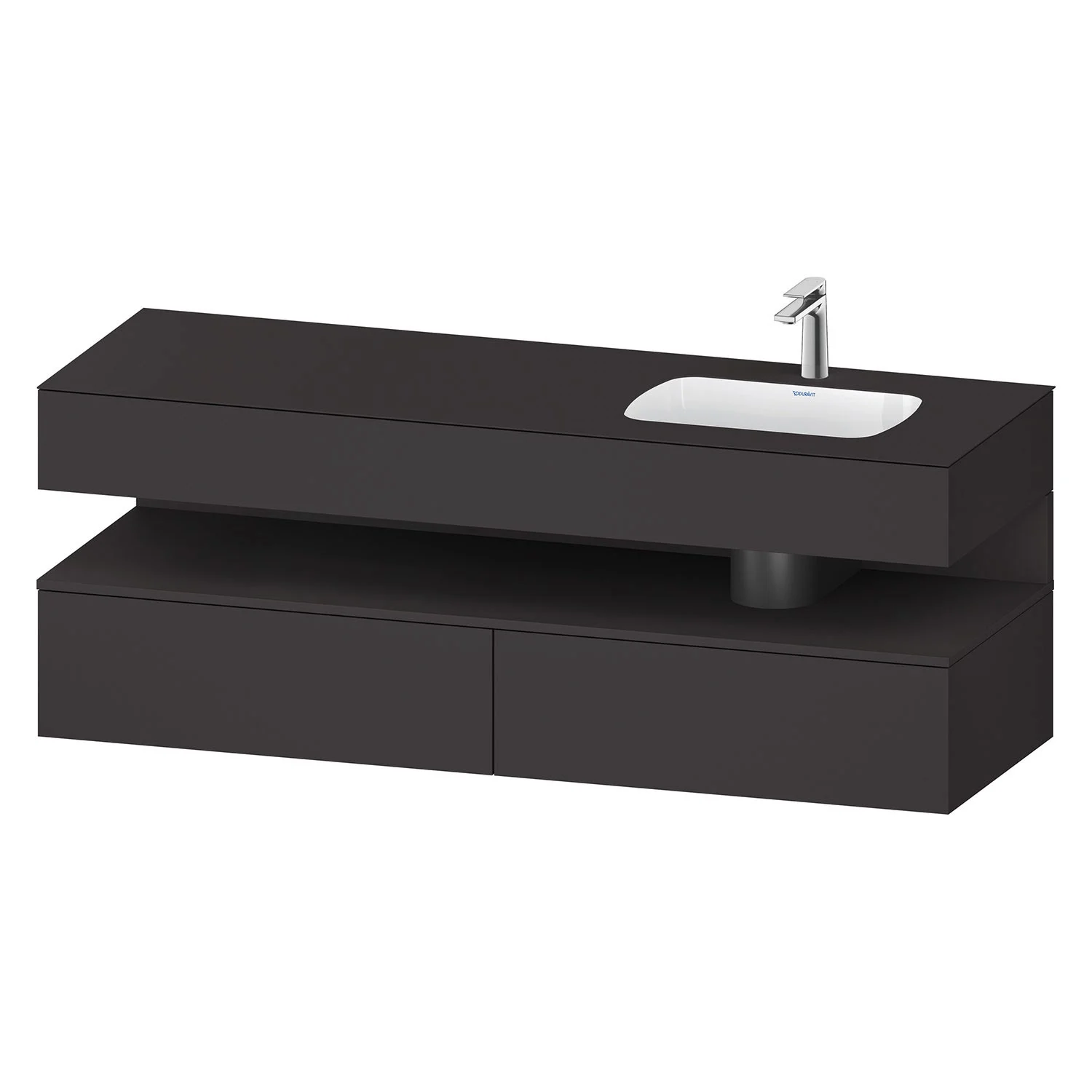 Umywalka w czerni, widok z przodu, Duravit