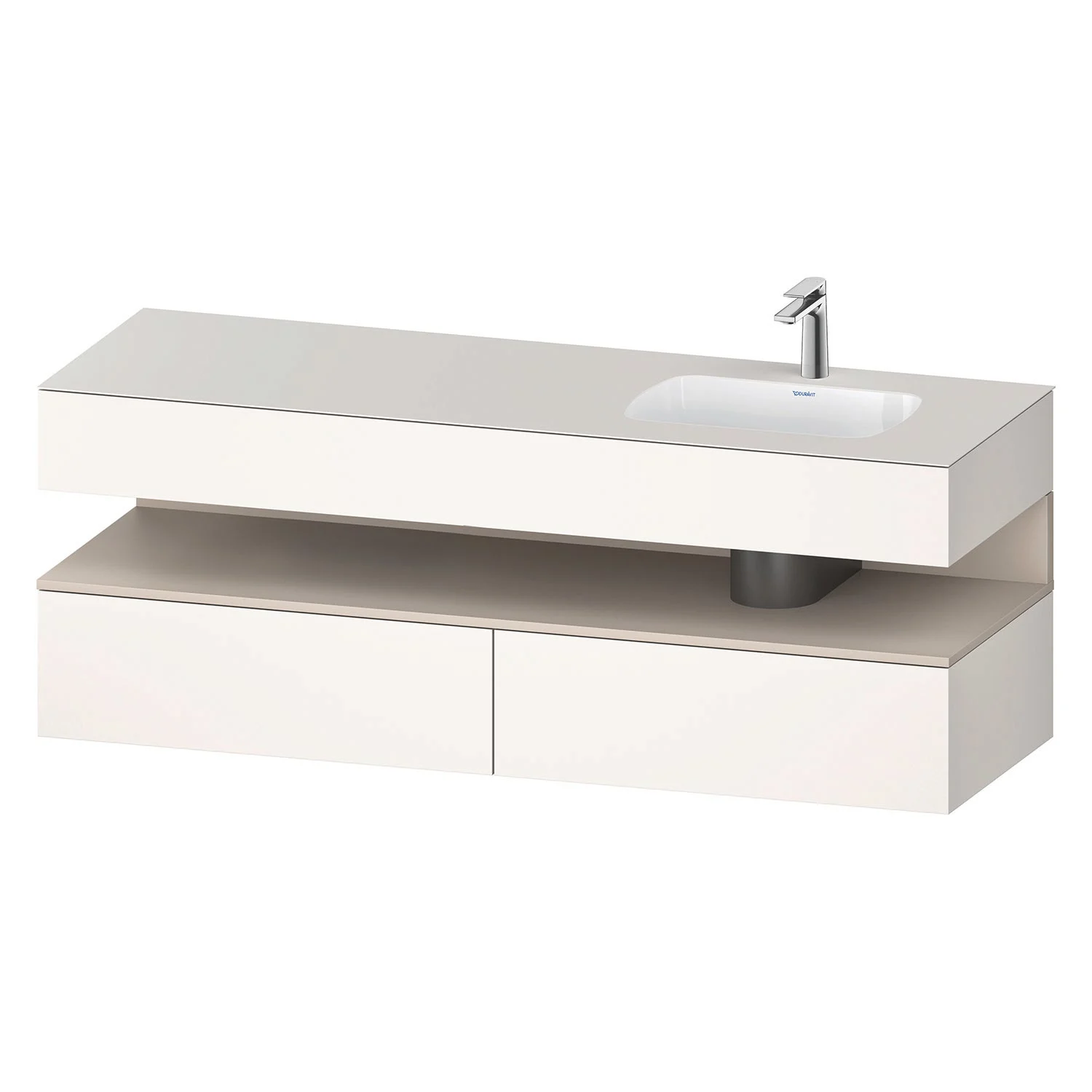 Pojedyncza umywalka z szafką w bieli, Duravit