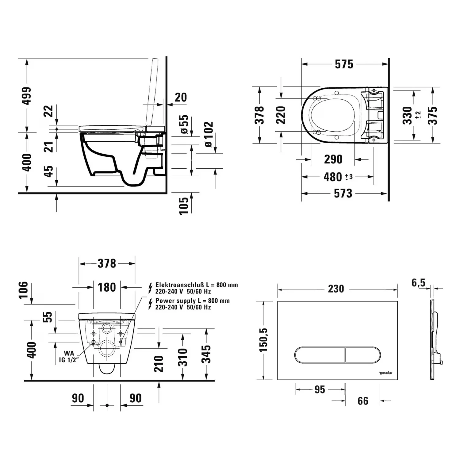 Duravit SensoWash Starck f Lite Kompact Dusch-WC Komplett-Set Bild 5