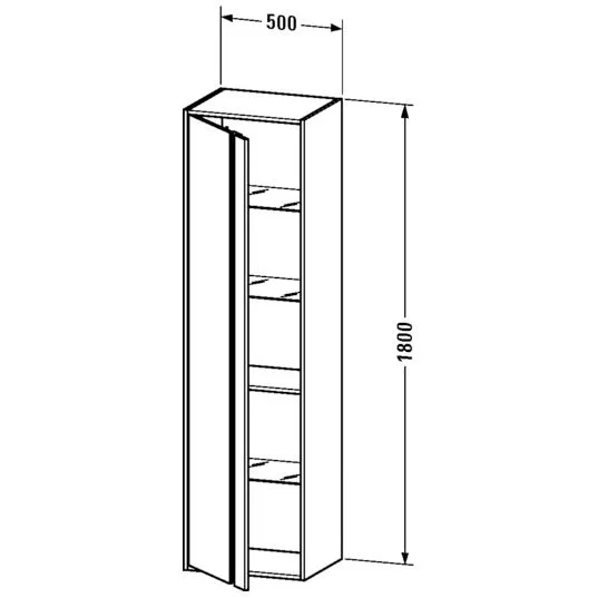 Duravit Ketho Hochschrank 50 x 180 cm, Türanschlag links Bild 2