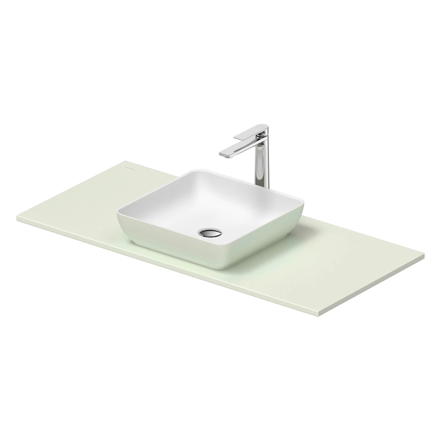 Pojedyncza umywalka w bieli, widok z przodu, Duravit