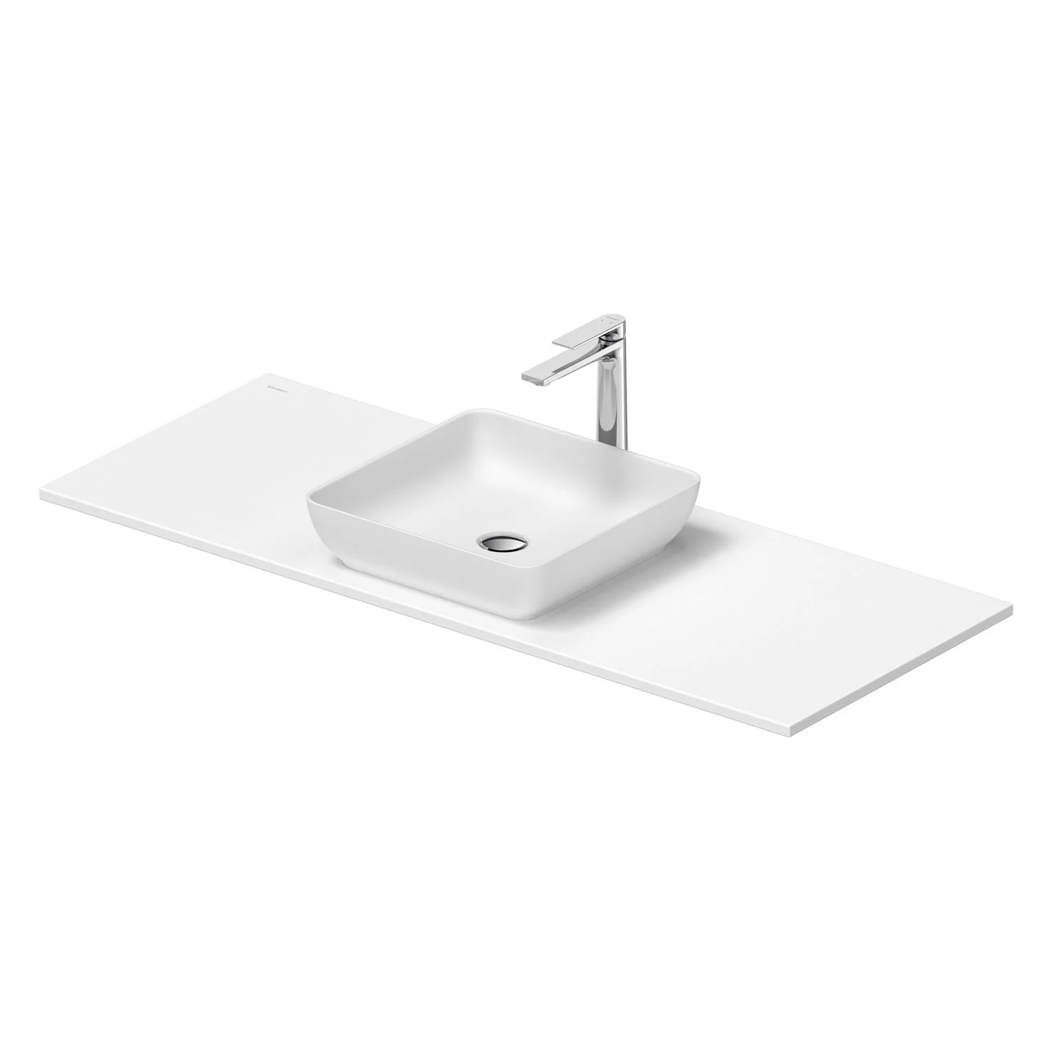 Pojedyncza umywalka w bieli, widok z przodu, Duravit