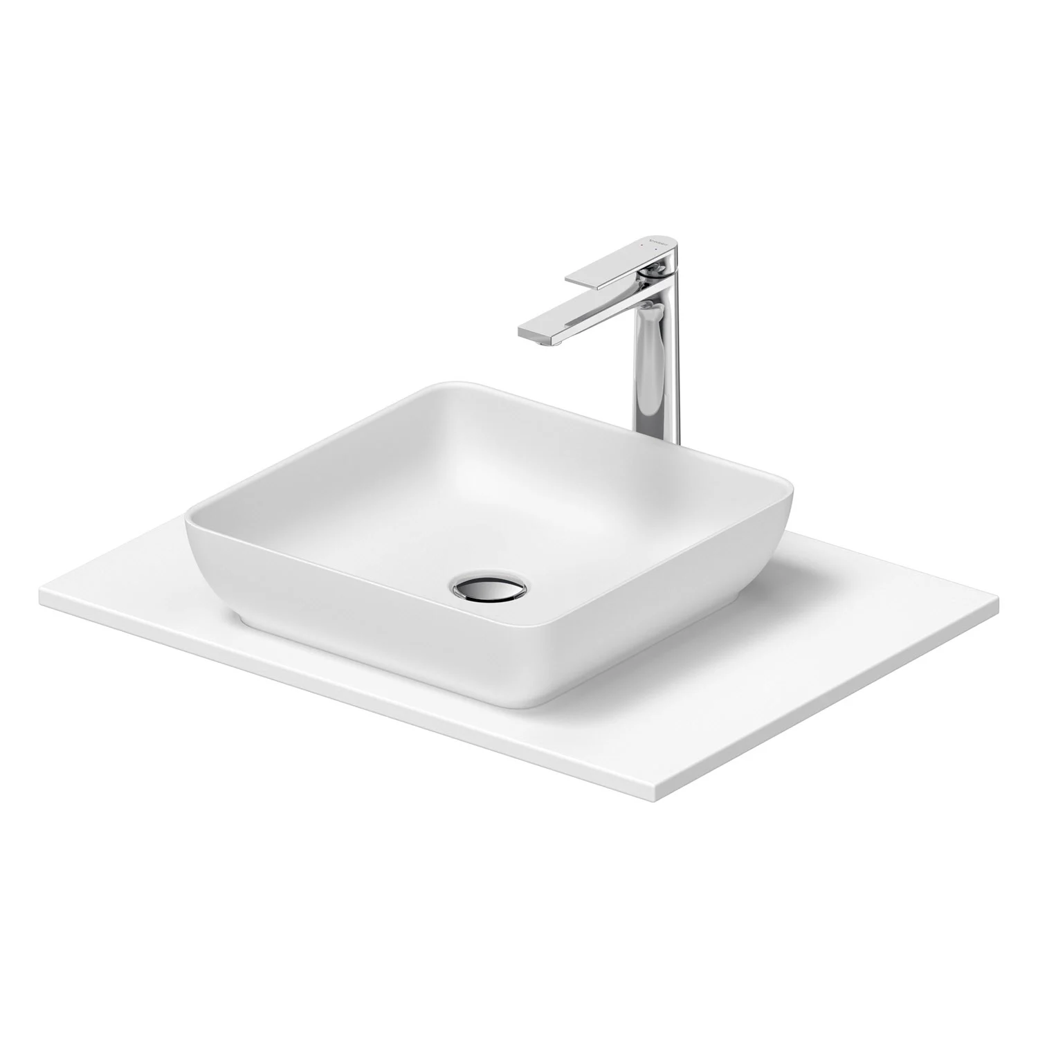 Umywalka z baterią widok z boku, biały, Duravit
