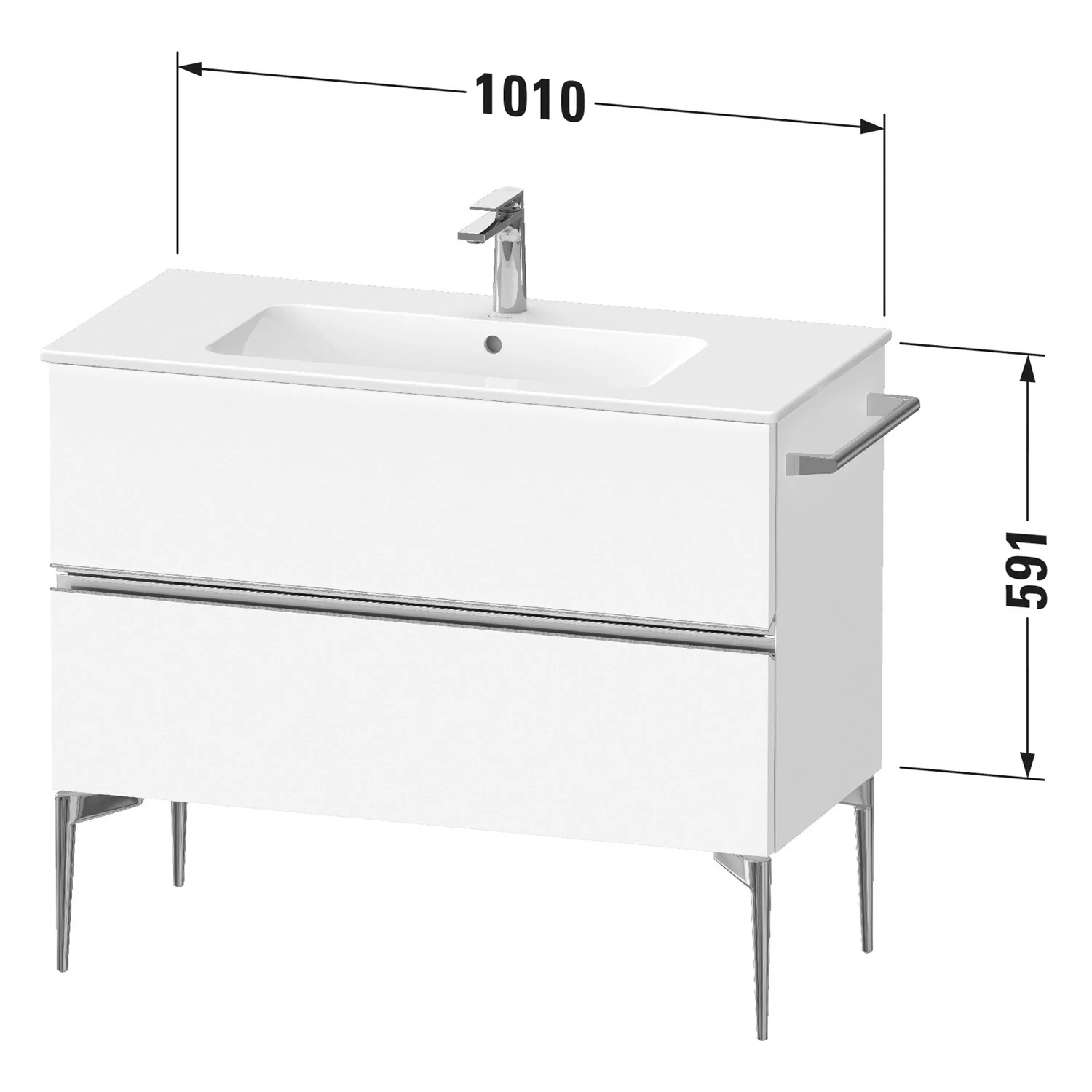 Duravit Sivida Waschtischunterbau bodenstehend 101 x 59,1 cm mit 2 Auszügen Bild 2