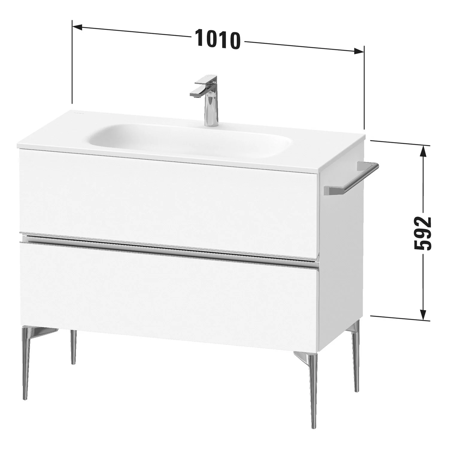 Duravit Sivida Waschtischunterbau bodenstehend 101 x 59,2 cm mit 2 Auszügen Bild 2