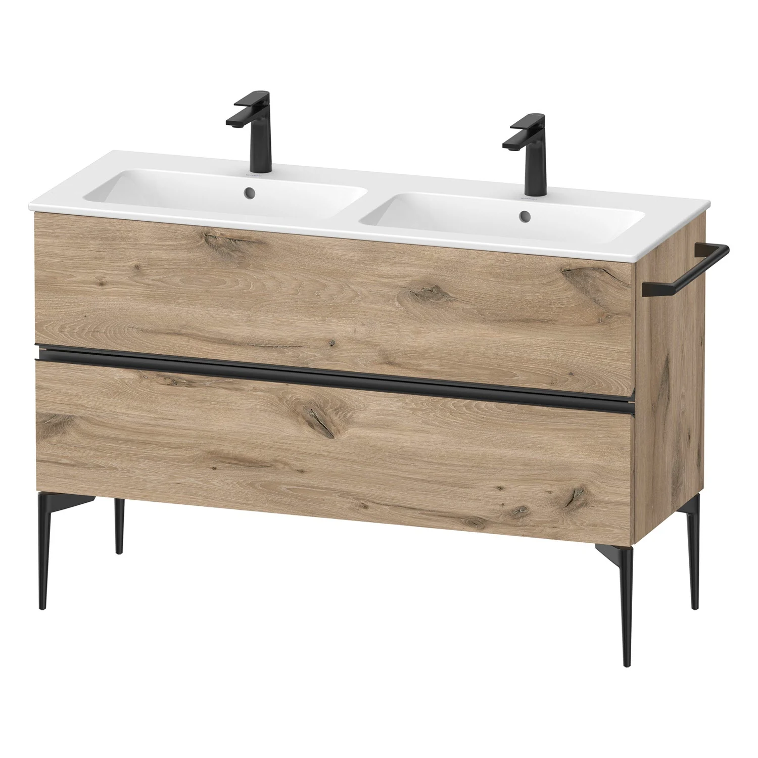 Duravit Sivida Waschtischunterbau bodenstehend 128 x 59,1 cm mit 2 Auszügen