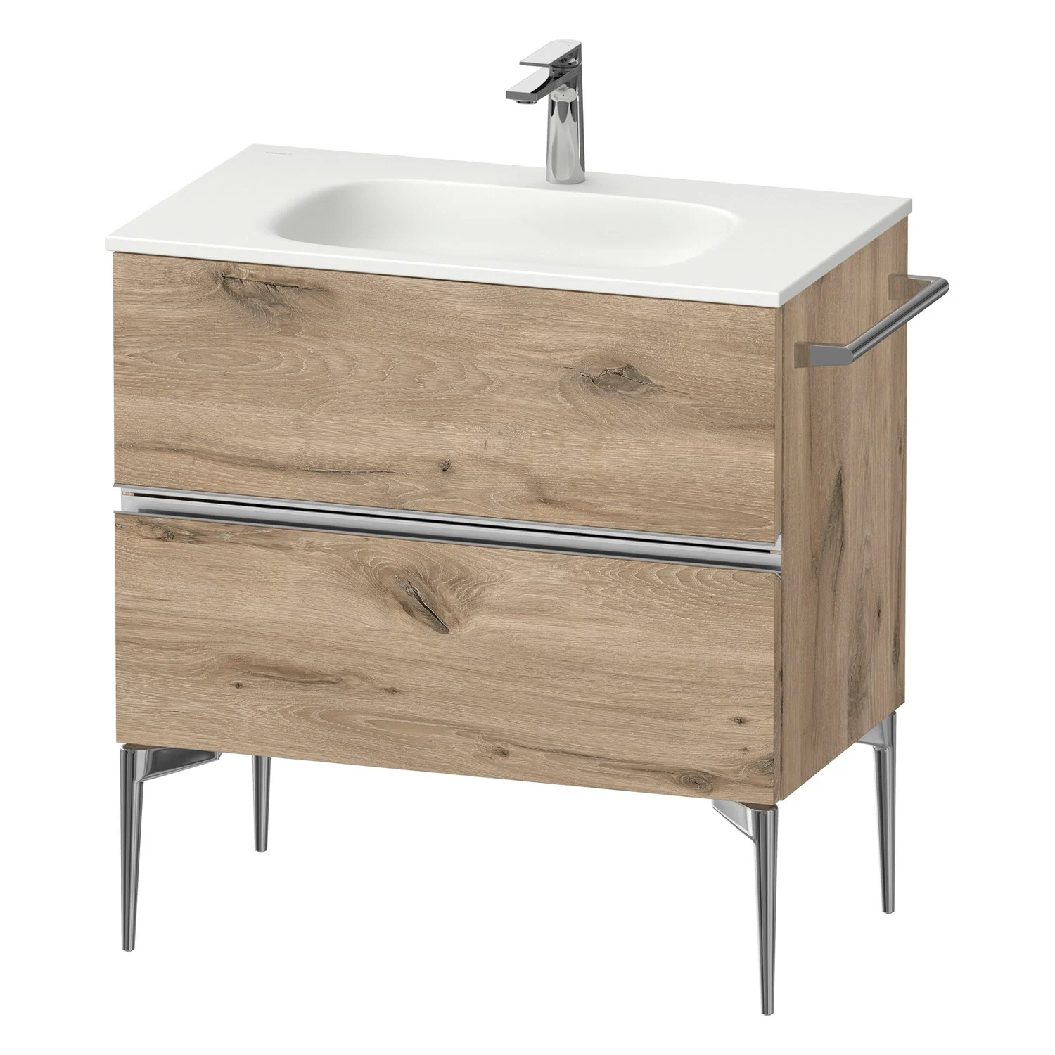 Duravit Sivida Waschtischunterbau bodenstehend 81 x 59,2 cm mit 2 Auszügen