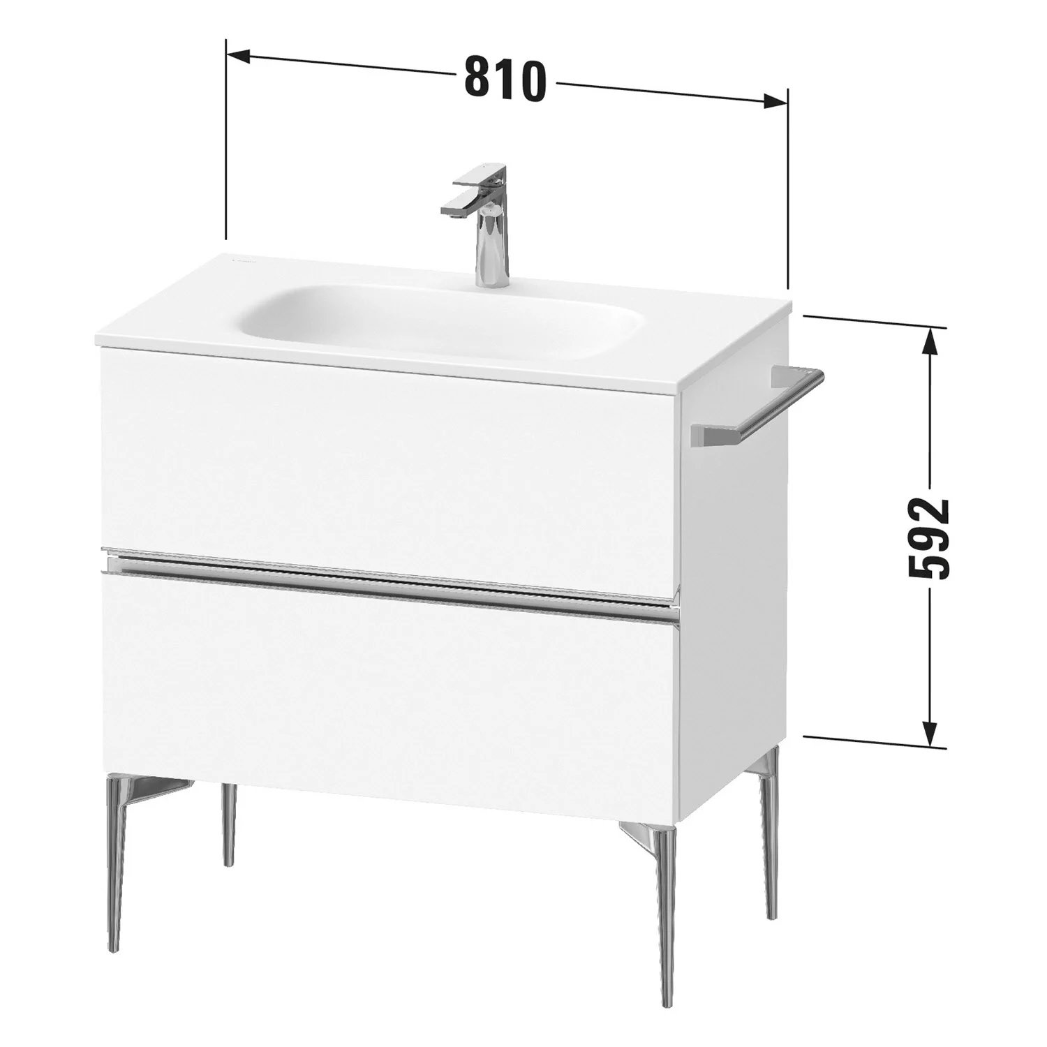 Duravit Sivida Waschtischunterbau bodenstehend 81 x 59,2 cm mit 2 Auszügen Bild 2