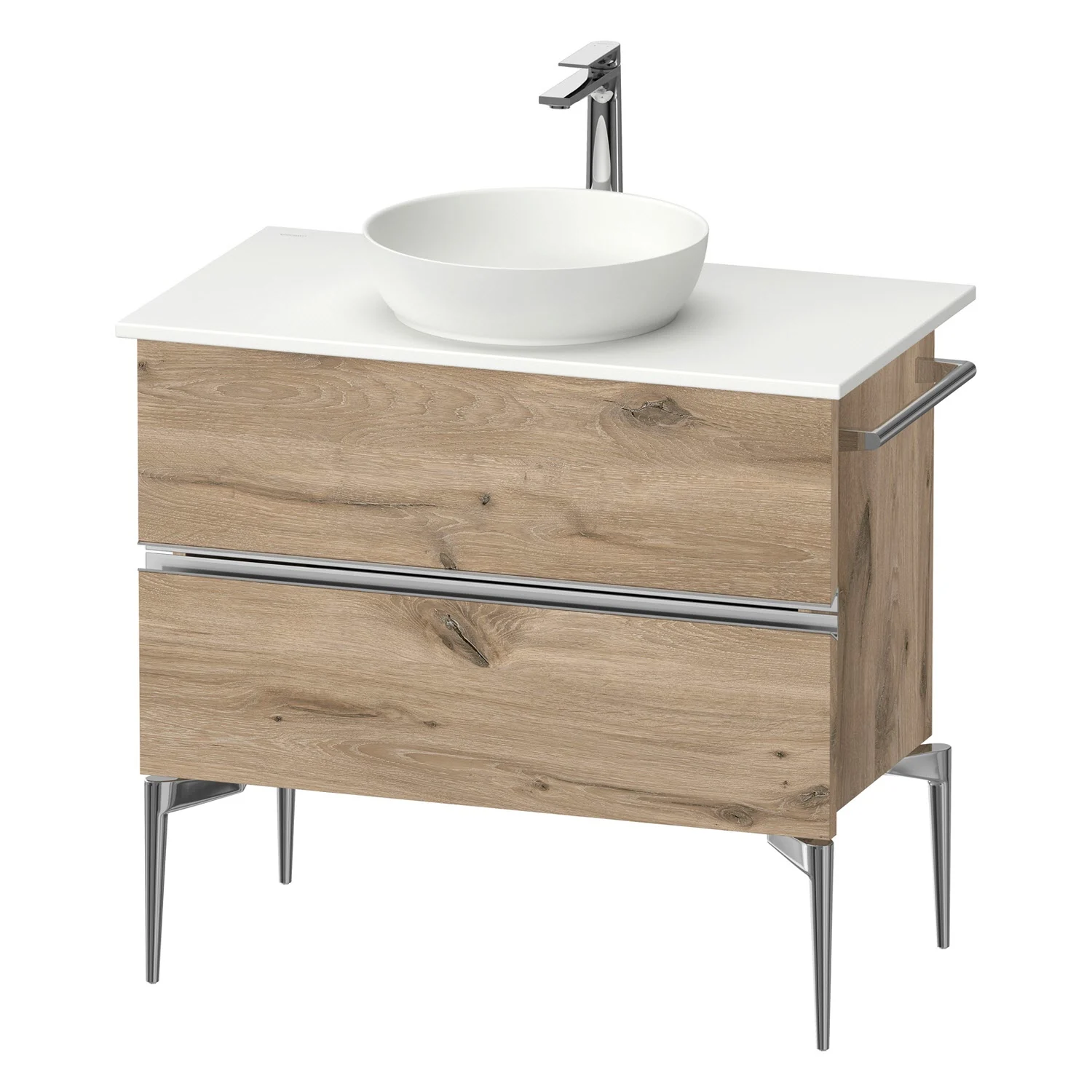 Duravit Sivida Konsolenwaschtischunterbau bodenstehend 84,5 x 54,8 cm mit 2 Auszügen