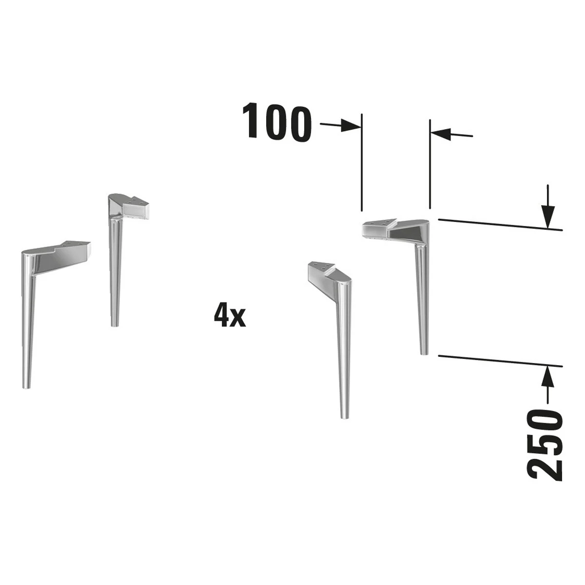 Duravit Sivida Sockelfuß 4er Set für WTU bodenstehend Bild 3