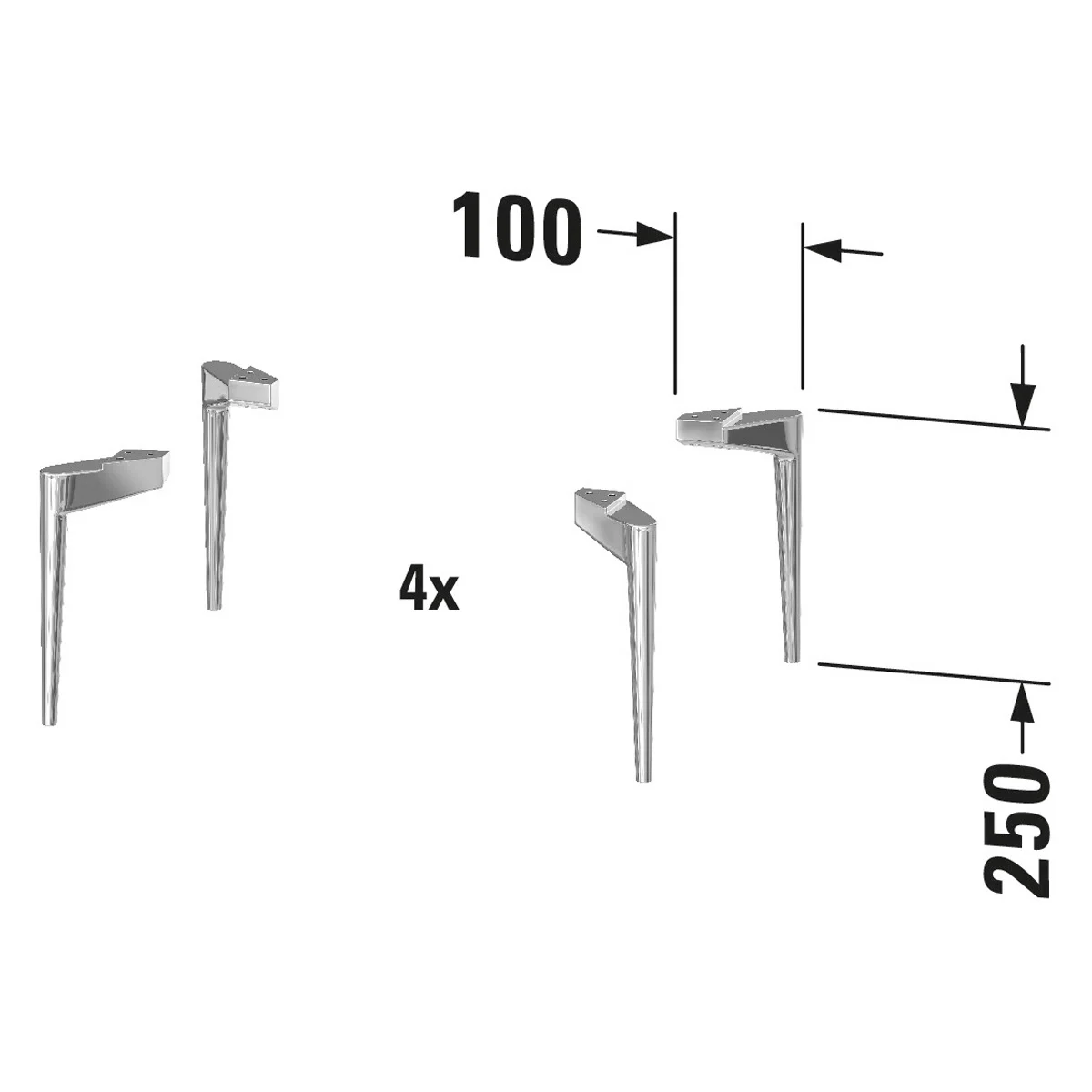 Duravit Sivida Sockelfuß 4er Set für WTU bodenstehend Bild 4