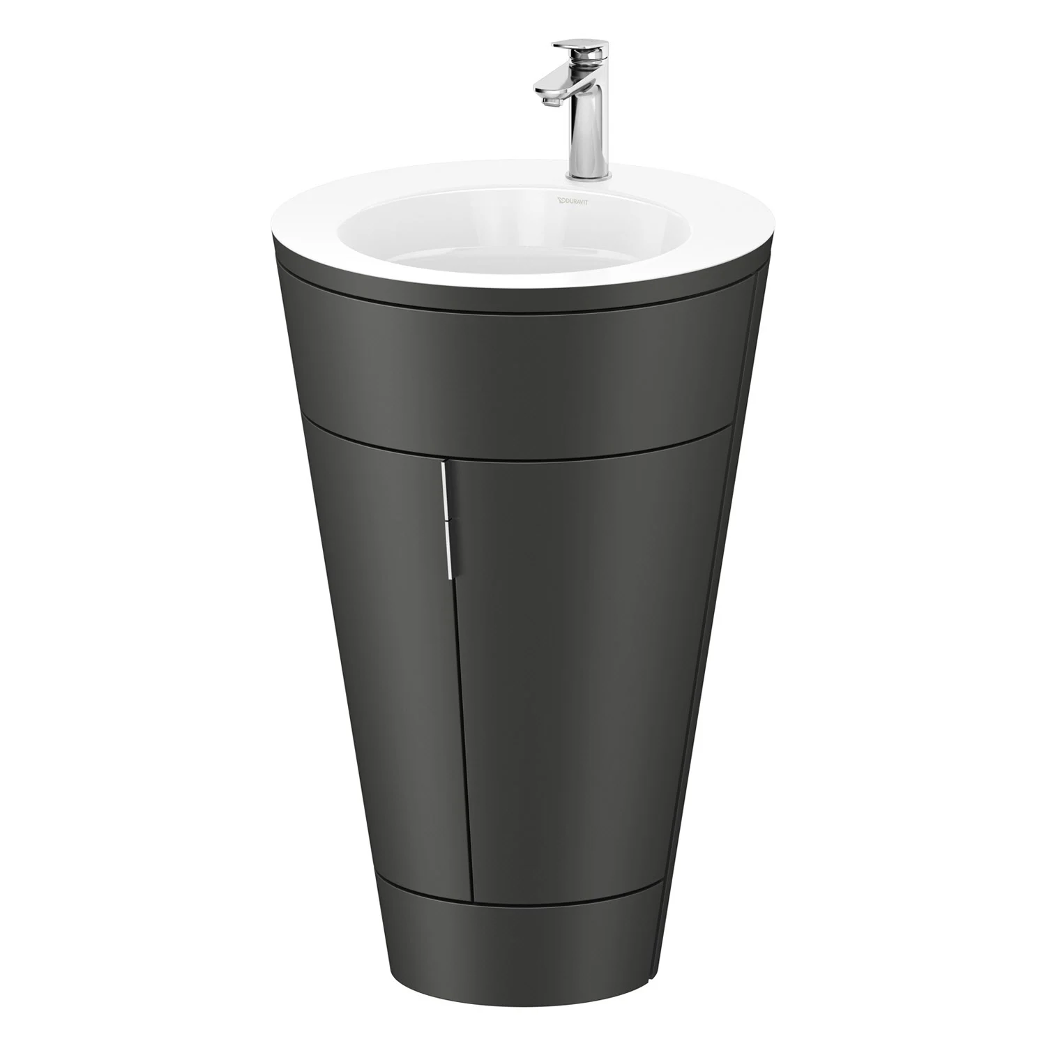 Szara umywalka z szafką, widok z przodu, Duravit