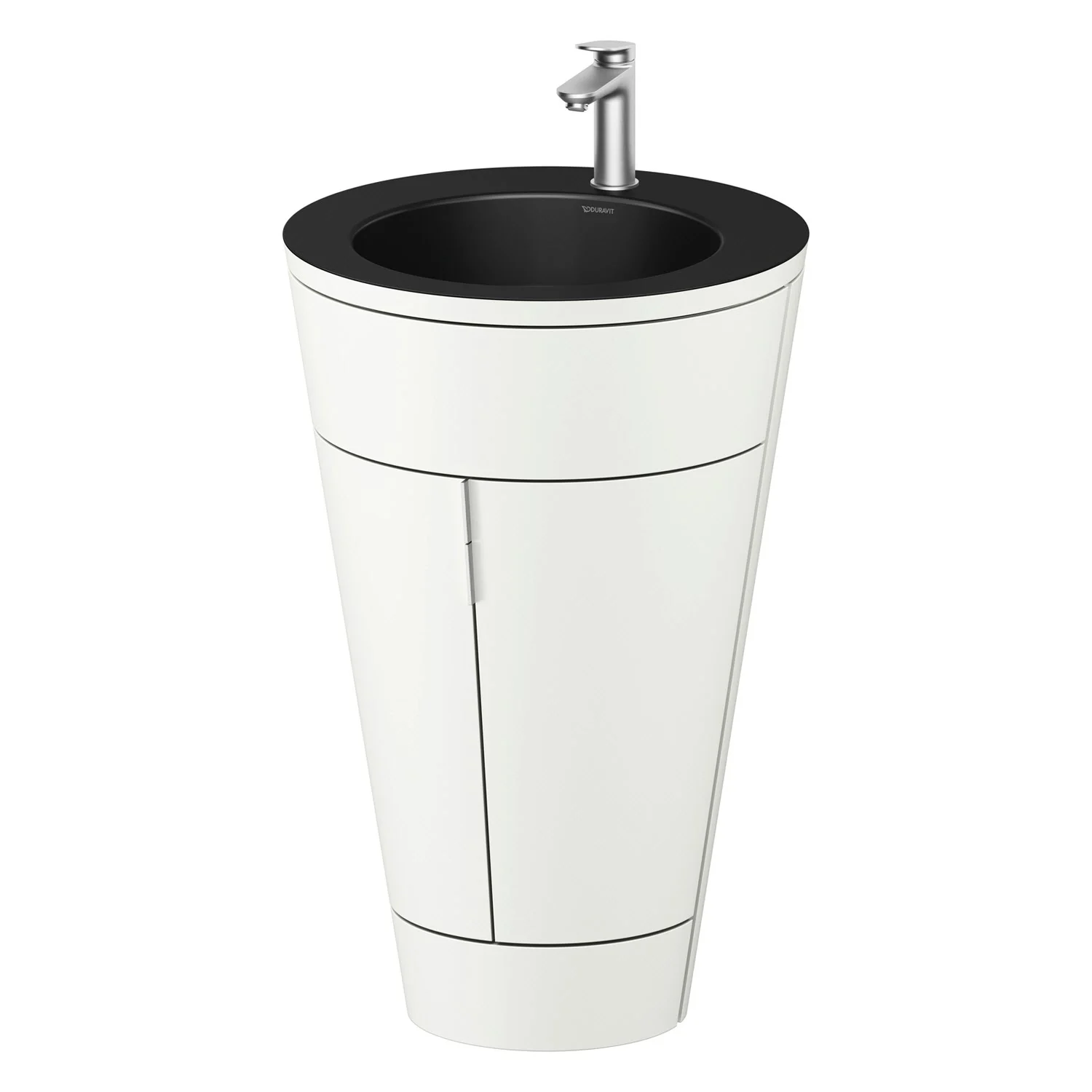Wolnostojąca umywalka w bieli, widok z przodu, Duravit