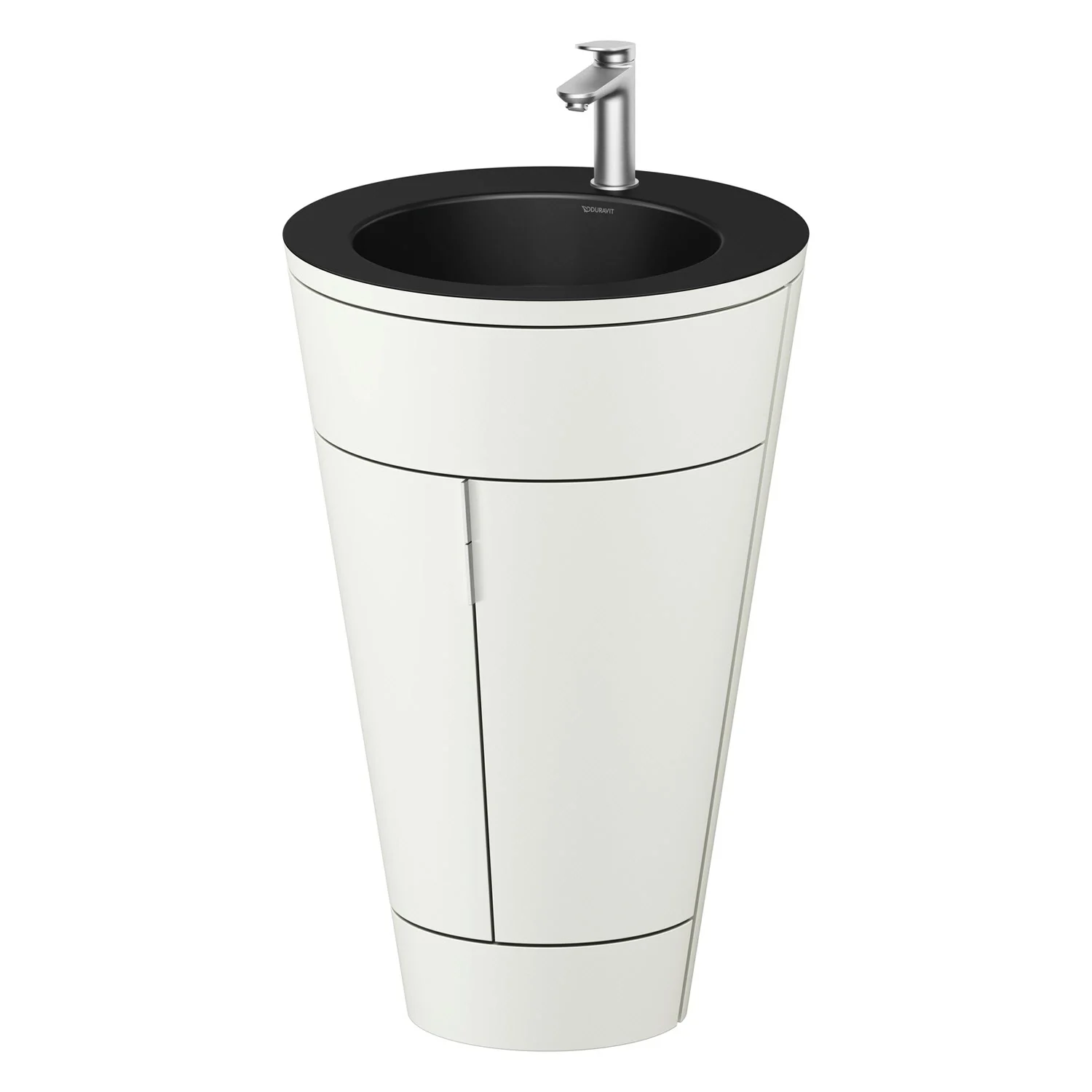 Wolnostojąca umywalka w bieli, widok z przodu, Duravit