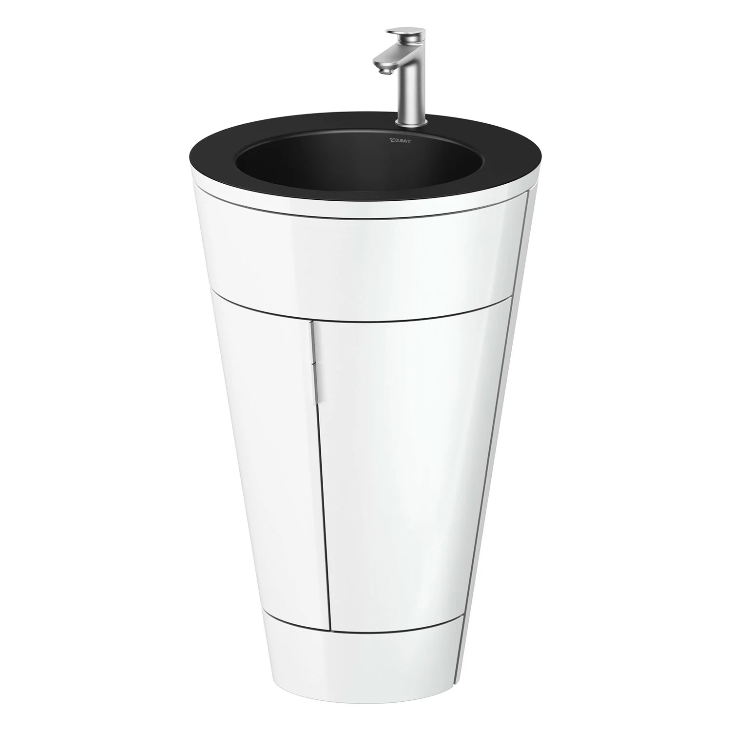 Umywalka z szafką w białym kolorze na neutralnym tle, Duravit