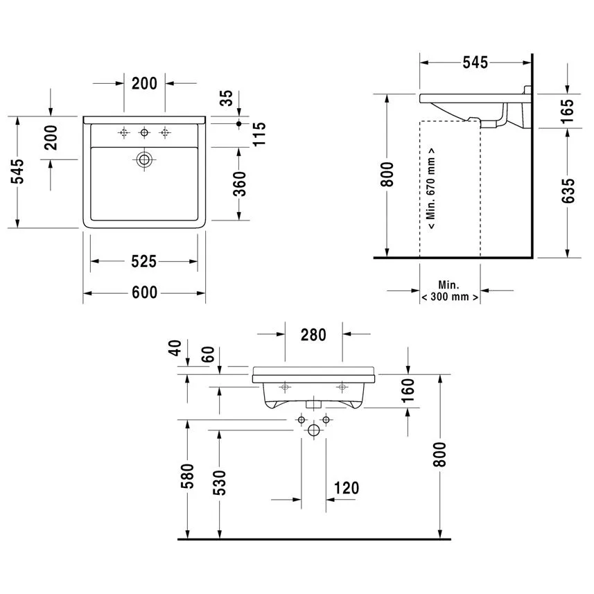 Duravit Starck 3 Waschtisch Vital 60 cm mit 1 Hahnloch Bild 3