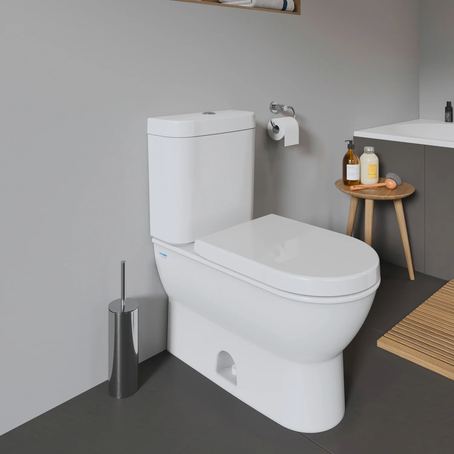 Biała toaleta w nowoczesnej łazience, Duravit