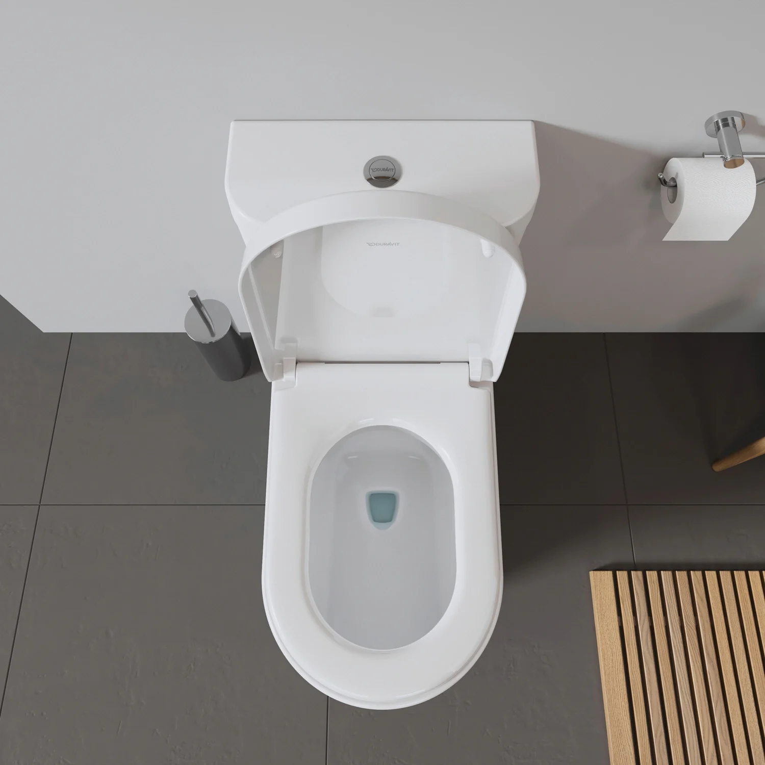 Biała deska sedesowa widok z góry w łazience, Duravit