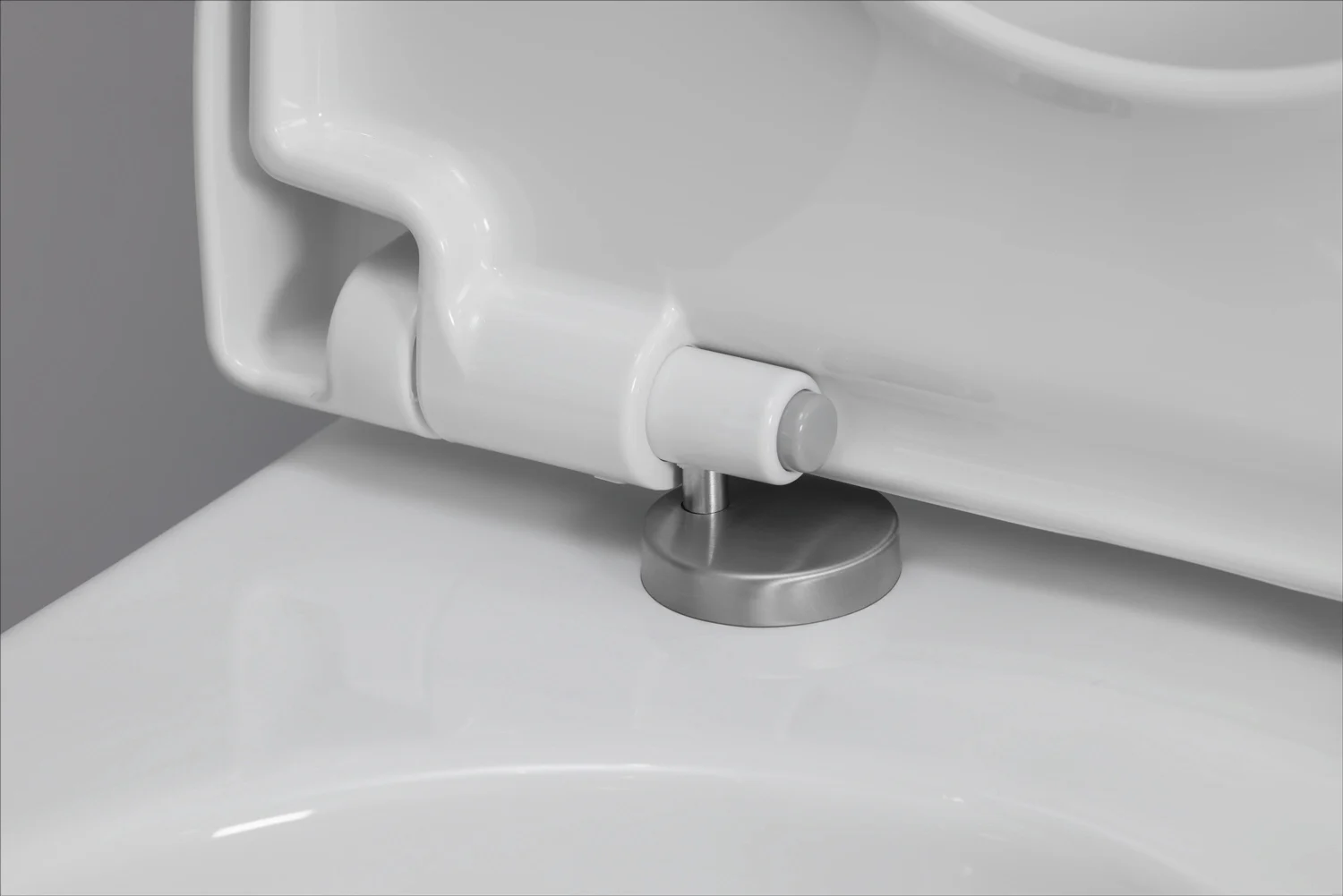 Widok szczegółowy mechanizmu zawiasu deski sedesowej, Duravit
