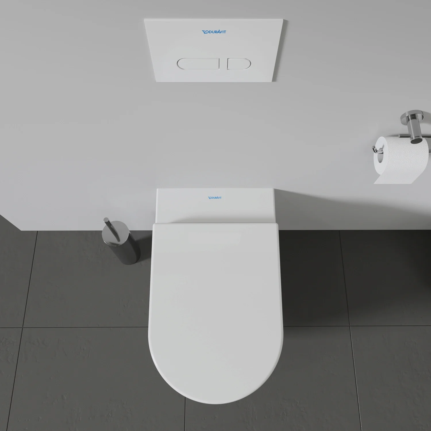 Zamknięta deska sedesowa widok z góry w łazience, Duravit
