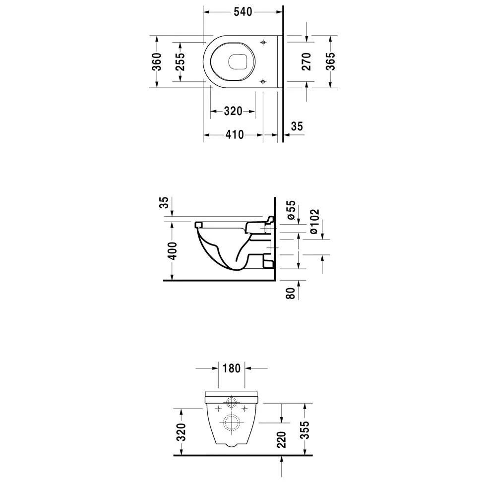 Duravit Starck 3 Wand-WC Tiefspüler Bild 5