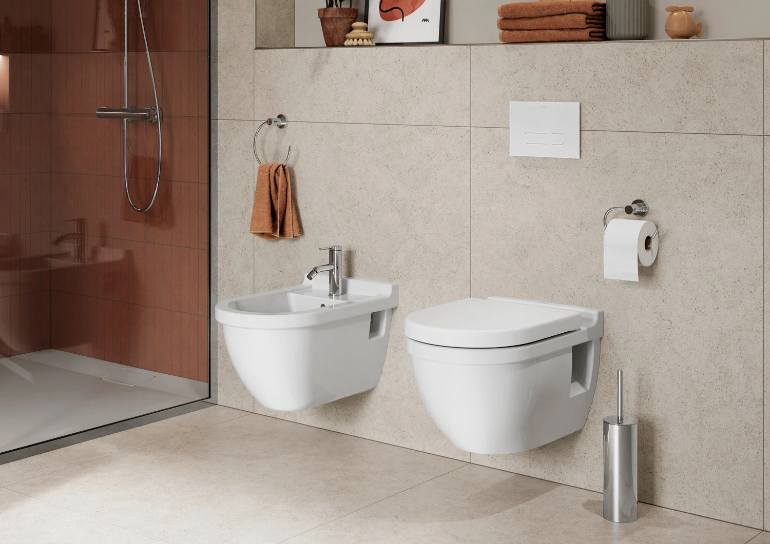 Toaleta i bidet w ustawieniu łazienkowym, Duravit