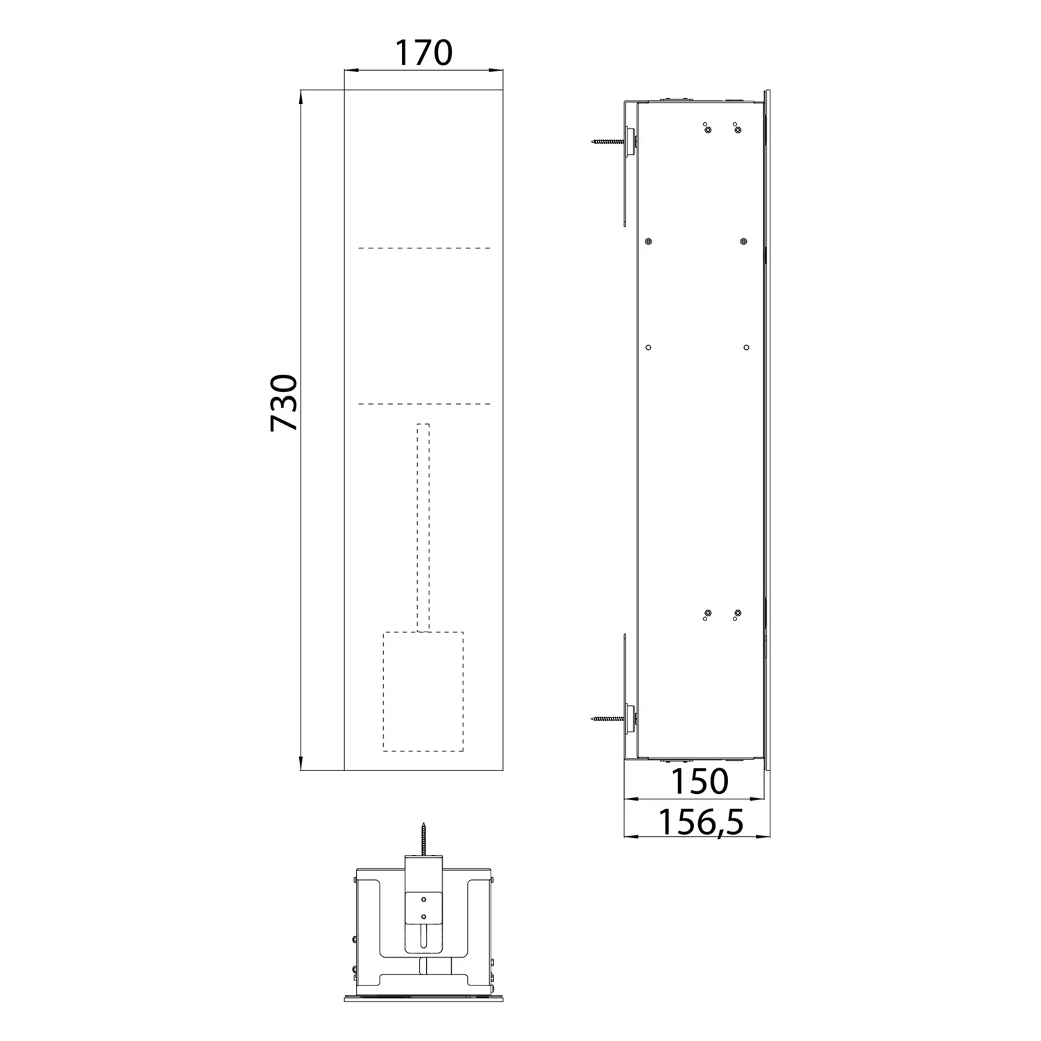 emco asis pure WC-Modul 73 cm - Unterputz, Glasfront, Anschlag links Bild 2