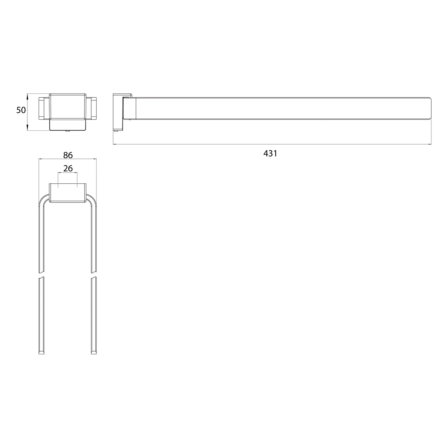 Emco cue Handtuchhalter, 2 armig, starr Bild 4