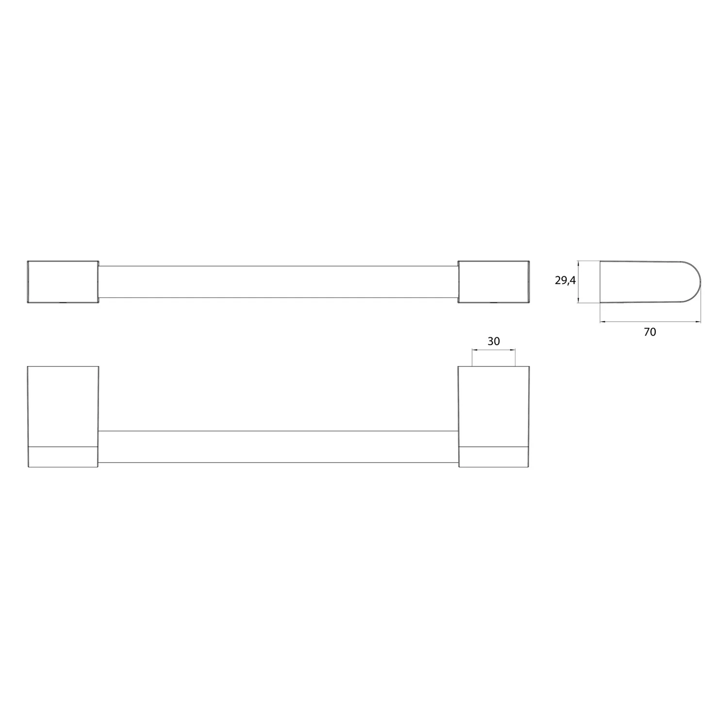 Emco flow black Wannengriff 30 cm Bild 2