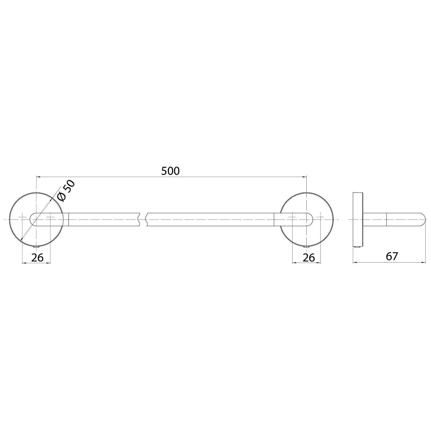 Emco round Badetuchhalter 50 cm Bild 4