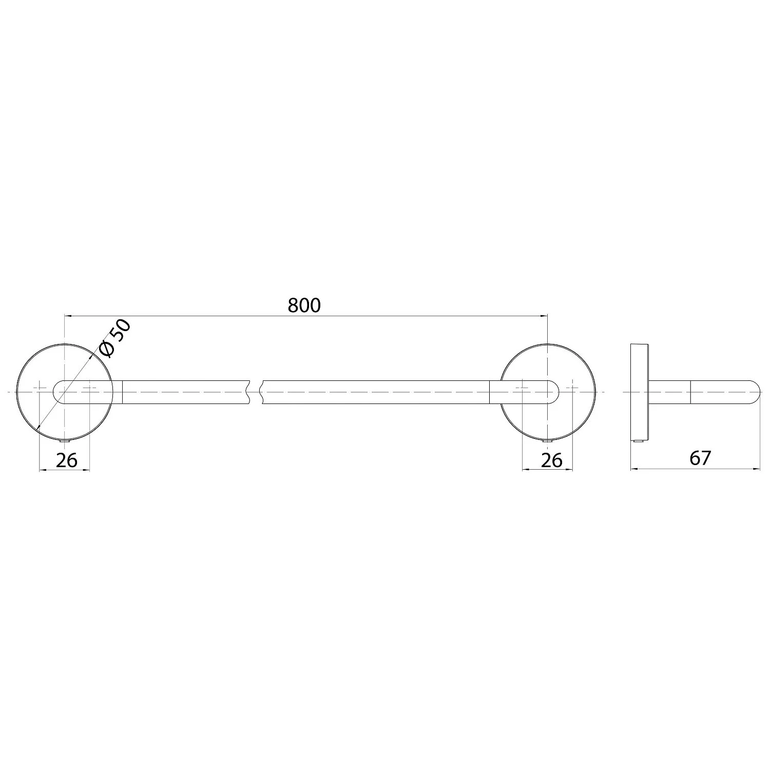 Emco round Badetuchhalter 80 cm Bild 4