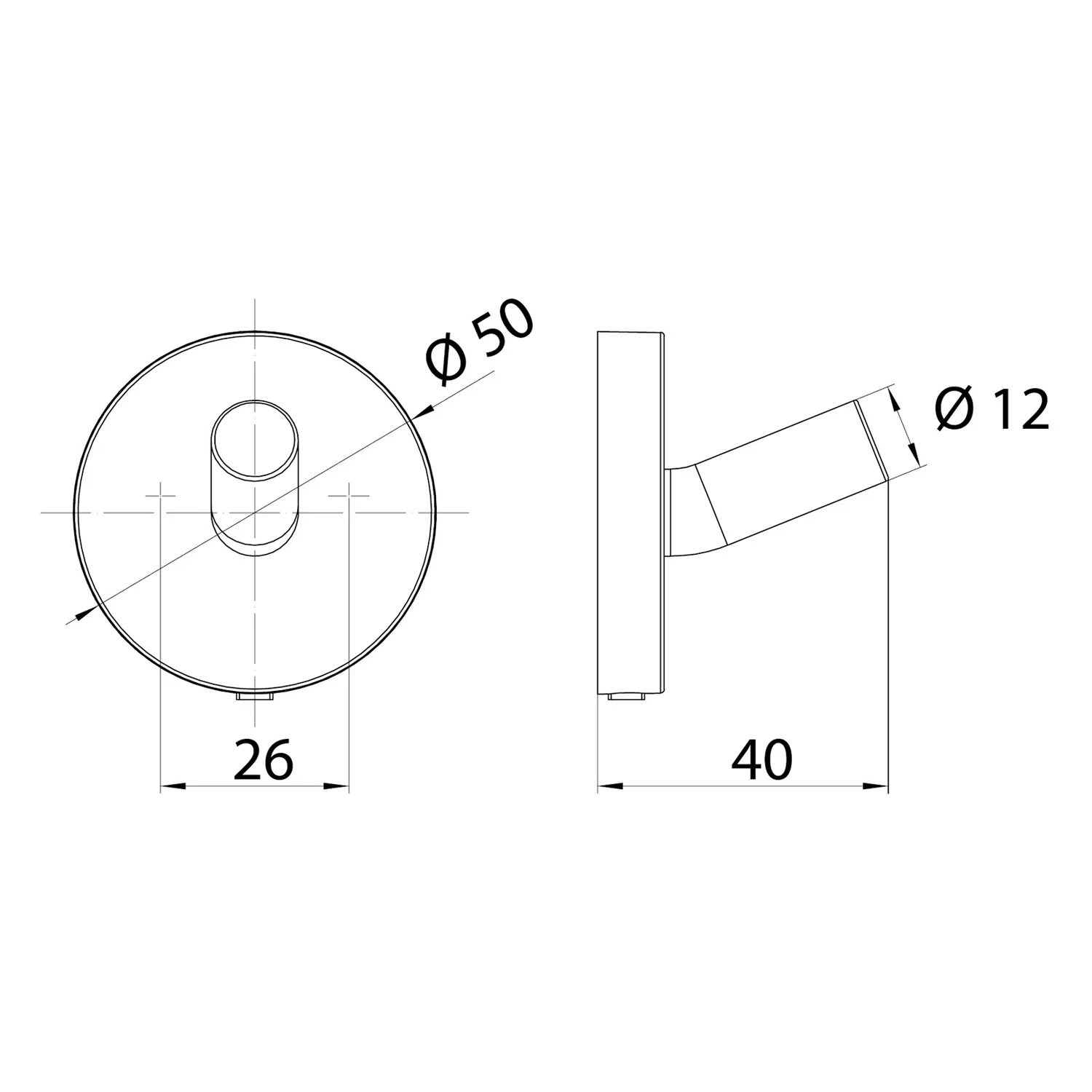 Emco round white Haken 4 cm Bild 2