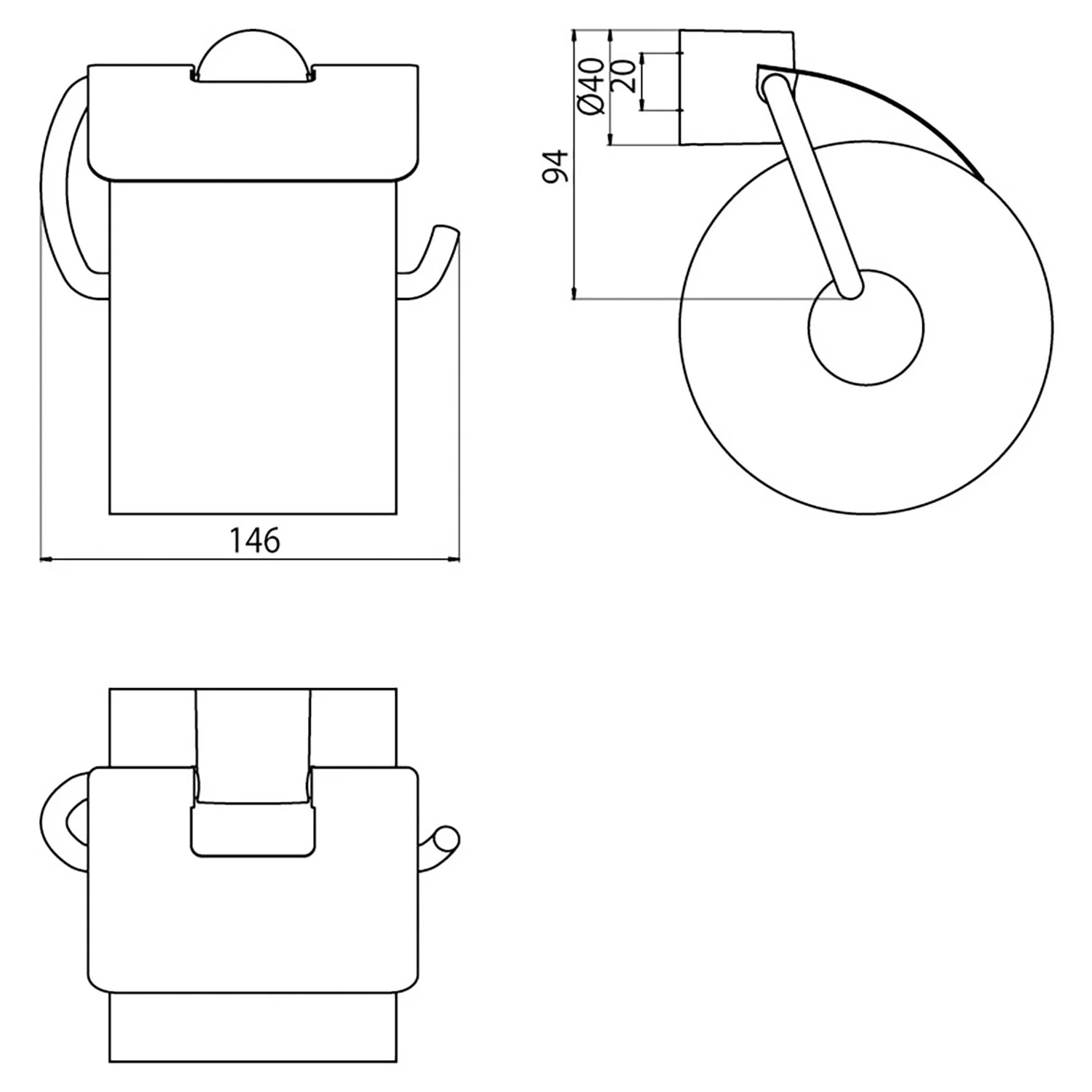 Emco rondo2 Papierhalter mit Deckel Bild 2