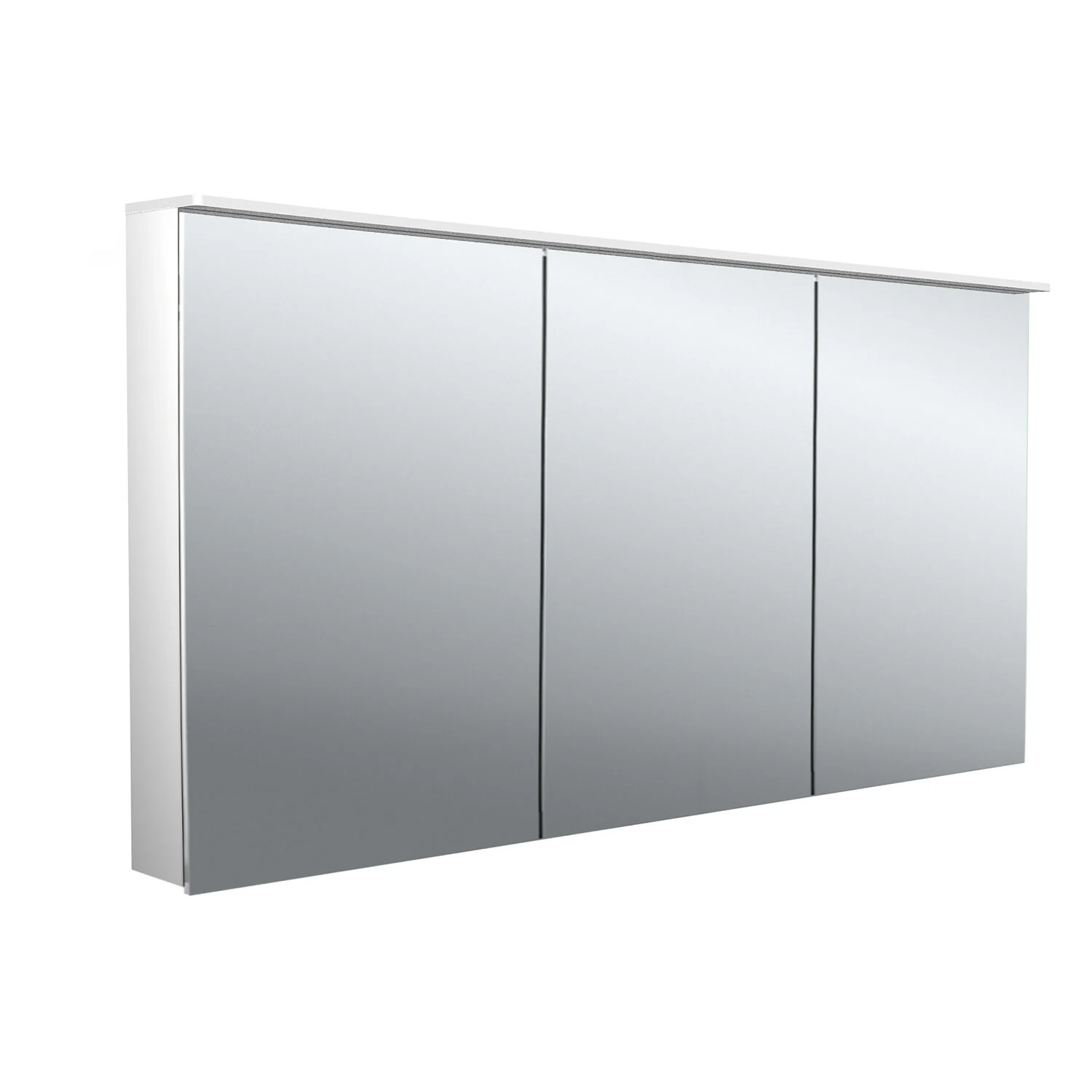 Emco flat 2 Design LED-Lichtspiegelschrank 140 cm, mit Lichtsegel, 3 Türen