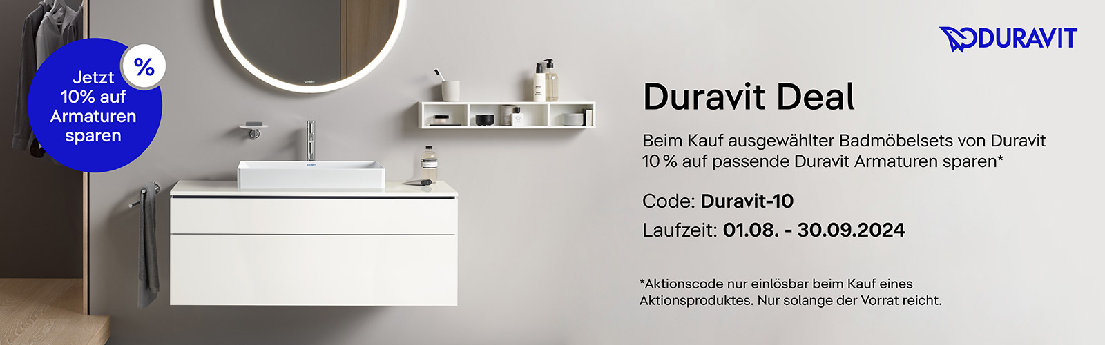 10% Rabatt auf Duravit Aktionsprodukte